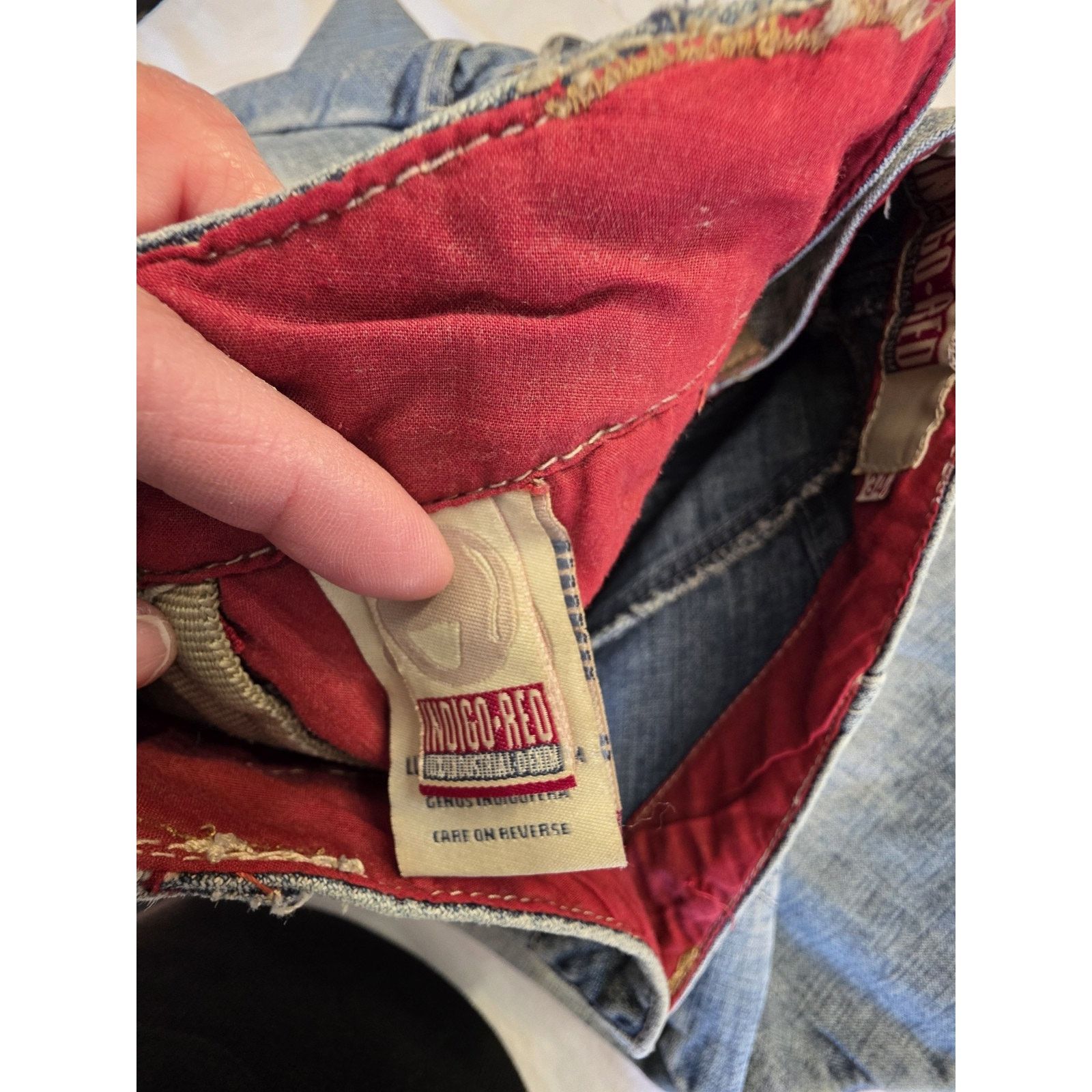 Other Indigo Red Men's Size 34 X 30 Lux Industrial Denim Vintage Size US 34 / EU 50 - 8 Thumbnail