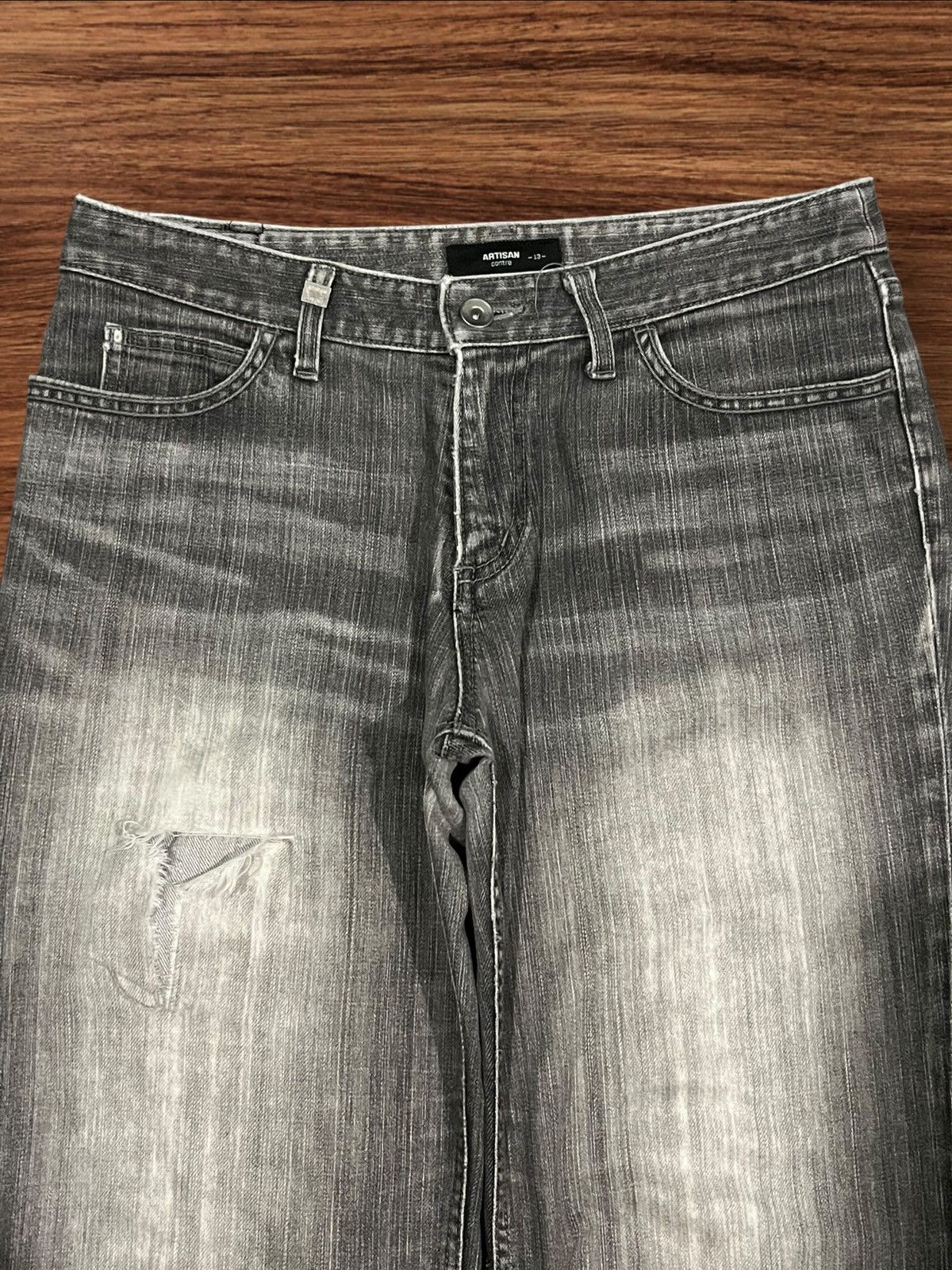 Japanese Brand Vintage Japanese Brand Artisan Contre Distressed Flare Jeans Size US 30 / EU 46 - 4 Thumbnail