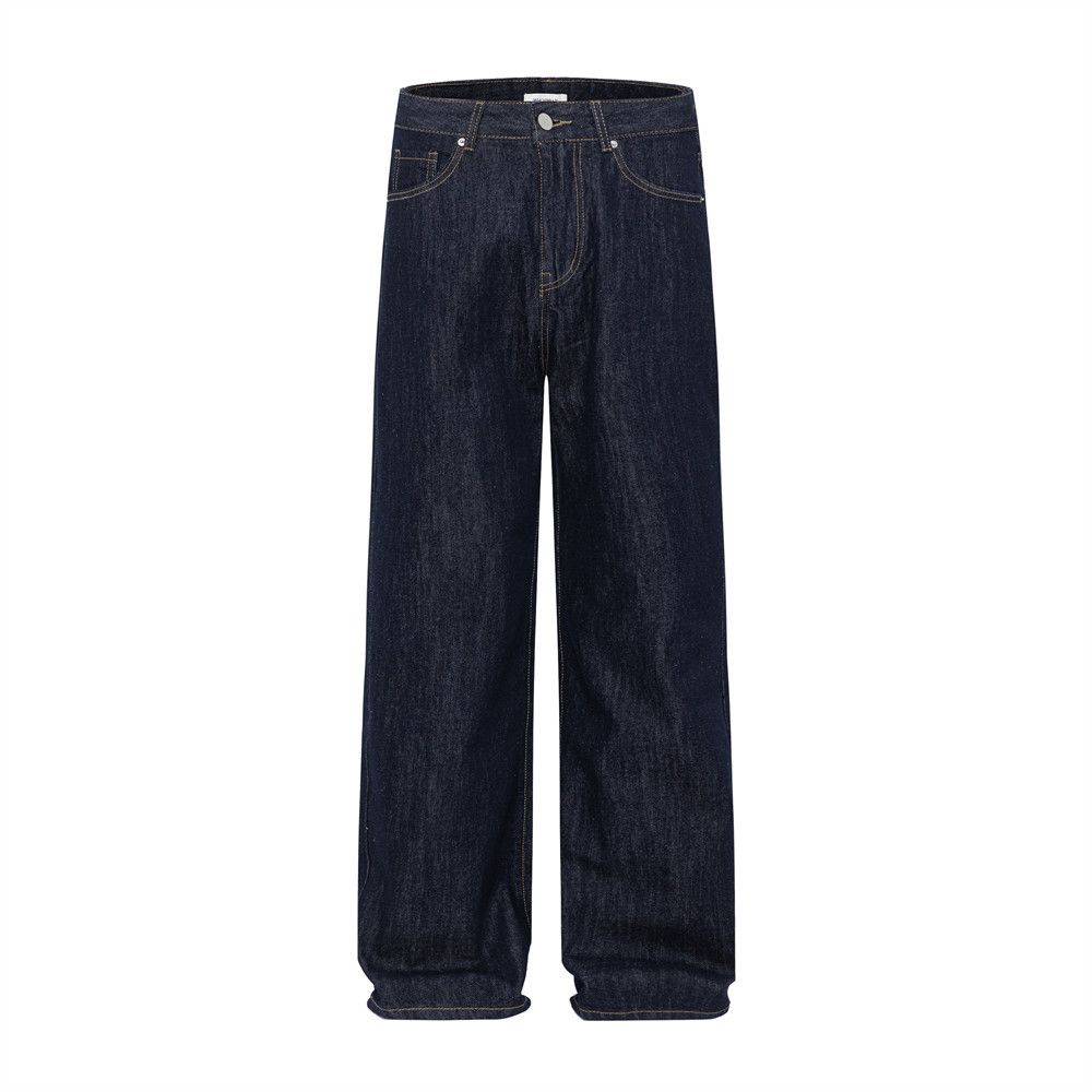 Japanese Brand × Jean Men's dark blue simple loose versatile casual straight jeans Size US 34 / EU 50 - 1 Thumbnail