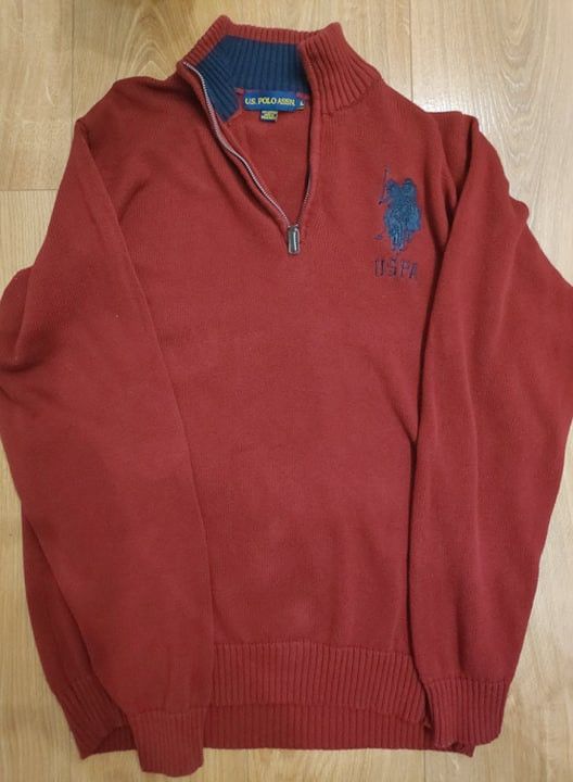 U.S. Polo Assn. × Vintage U.S. Polo Assn. Red Burgundy Sweater Size US L / EU 52-54 / 3 - 1 Thumbnail