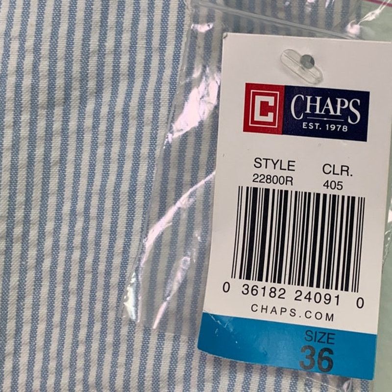 Chaps NWT New Chaps Mens Size 36 Cotton Seersucker Striped Shorts Size US 36 / EU 52 - 2 Thumbnail