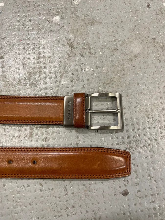 Balenciaga 2000s Balenciaga Italian Brown Leather Belt Size ONE SIZE - 3 Thumbnail