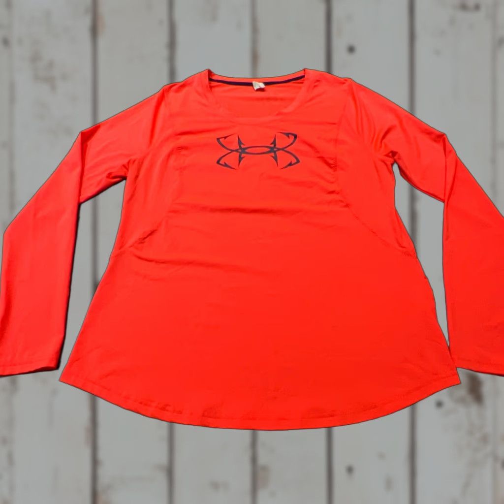Under Armour Under Armour Women’s Long Sleeve Fishing T-Shirt L Orange Coral Activewear Size L / US 10 / IT 46 - 1 Thumbnail