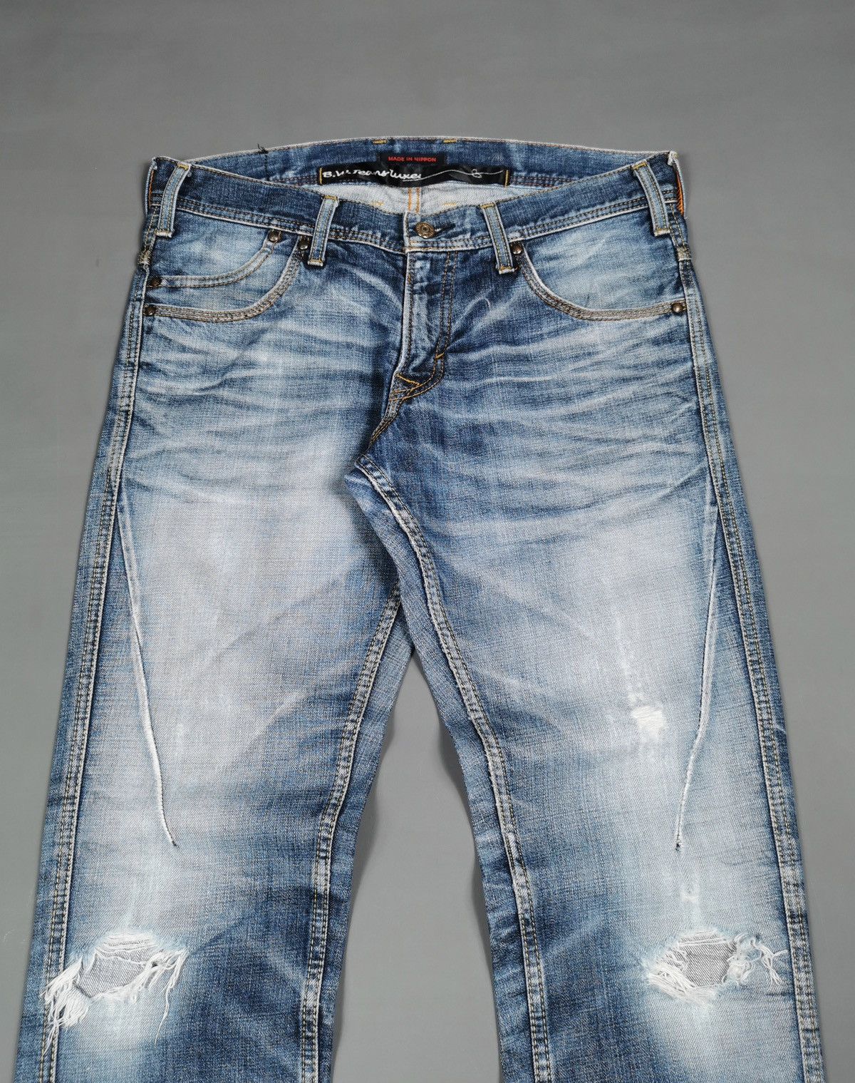 Kapital Twist Leg Shoecut Blue Way Japan Distressed Jeans Size US 34 / EU 50 - 3 Thumbnail