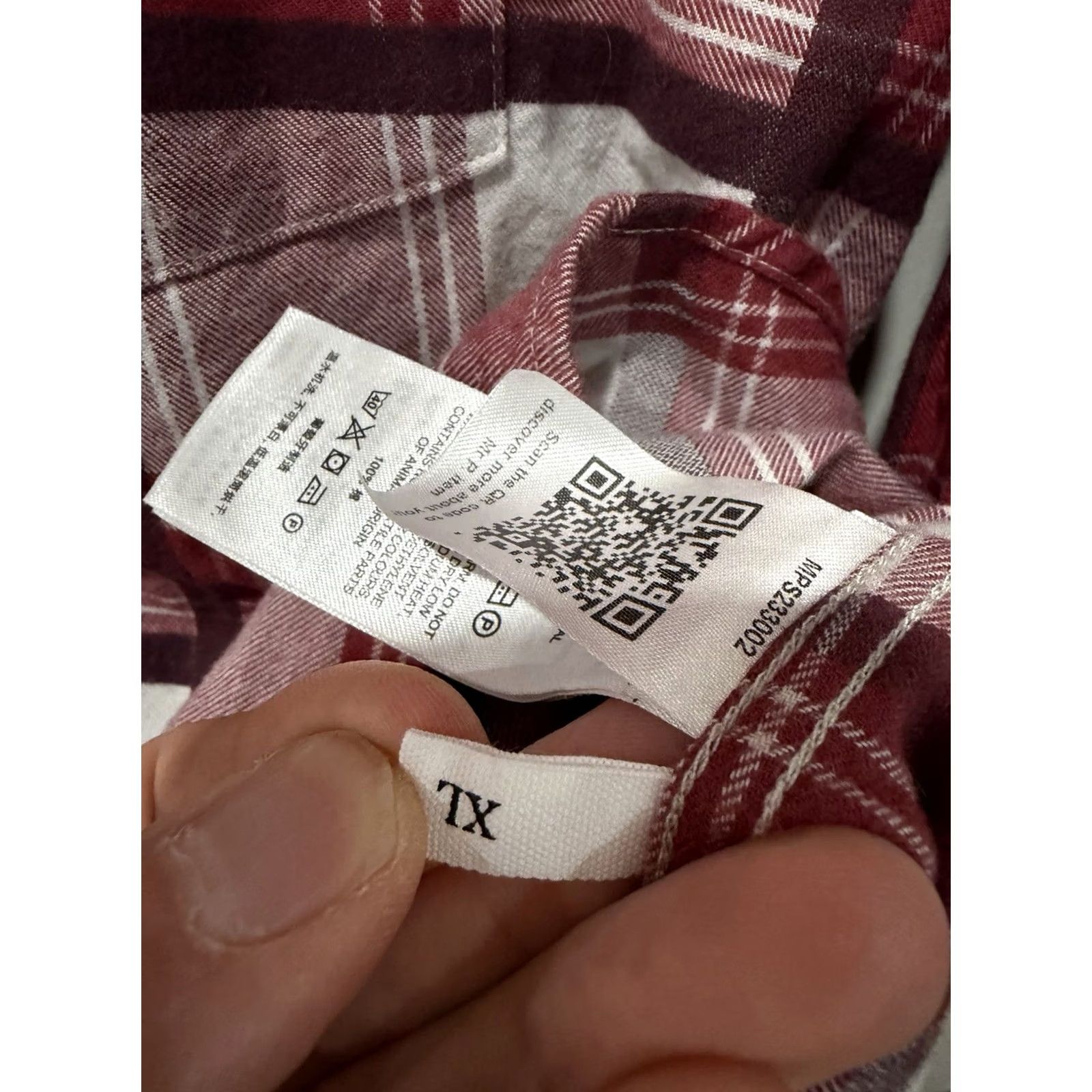 Mr P. Mr P. Mr Porter Red Checked Cotton Plaid Flannel Shirt Long Sleeve Button-Up Size XL Mens Regular Color Red Size US XL / EU 56 / 4 - 4 Thumbnail
