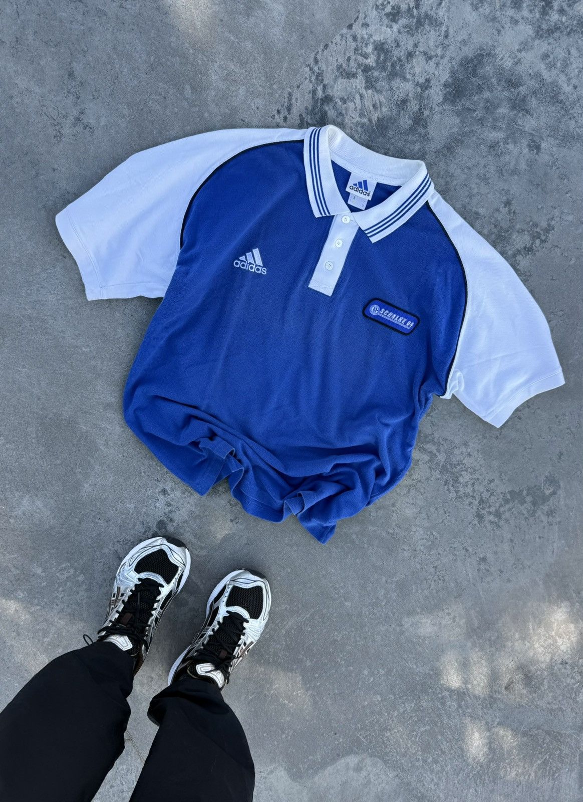 Adidas Vintage 90s Adidas Schalke 04 Soccer Blokecore Polos Jersey Size US L / EU 52-54 / 3 - 1 Thumbnail