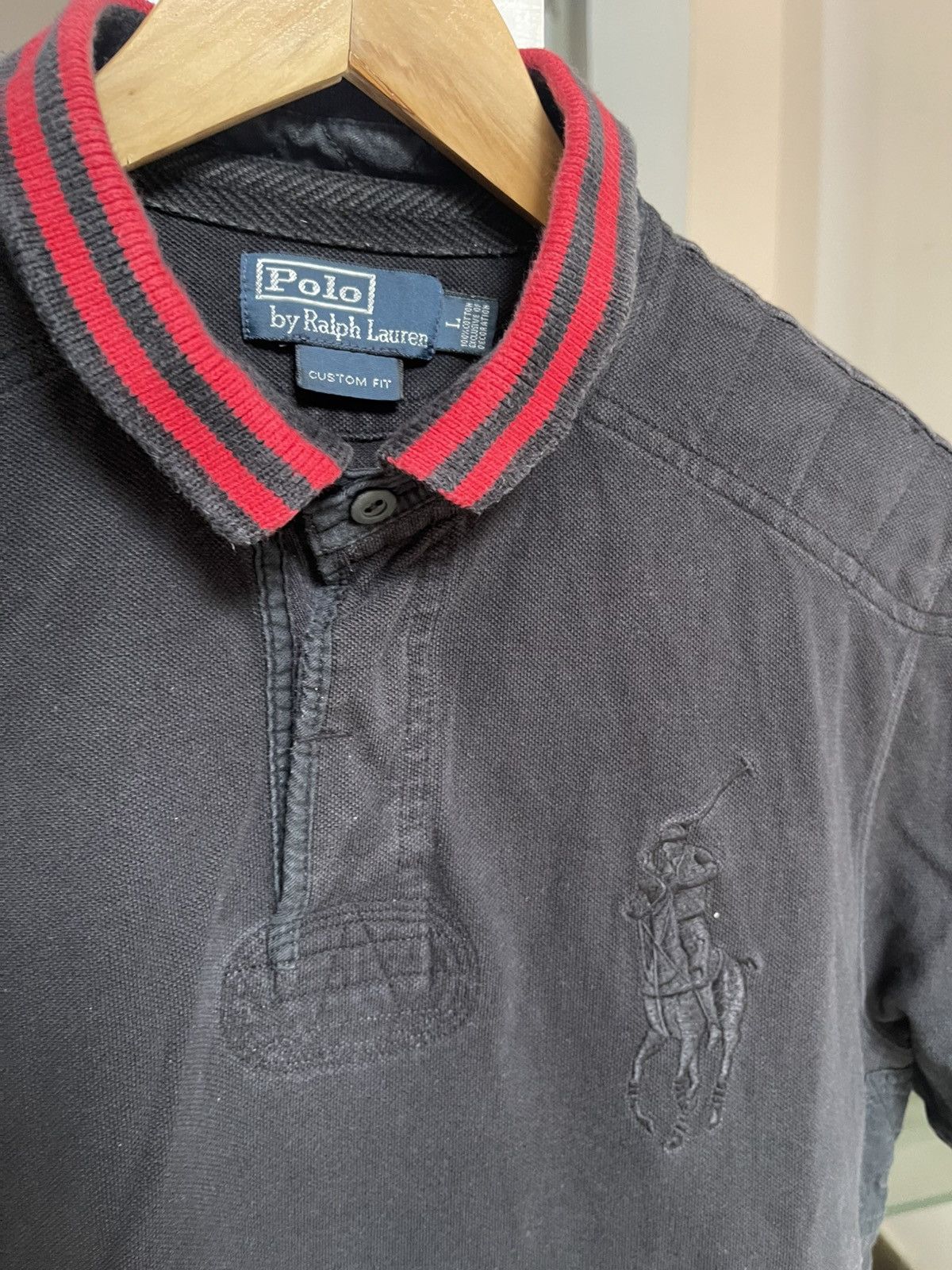 Polo Ralph Lauren Vintage Polo Shirt big pony shoulder patch 90s Size US L / EU 52-54 / 3 - 3 Thumbnail