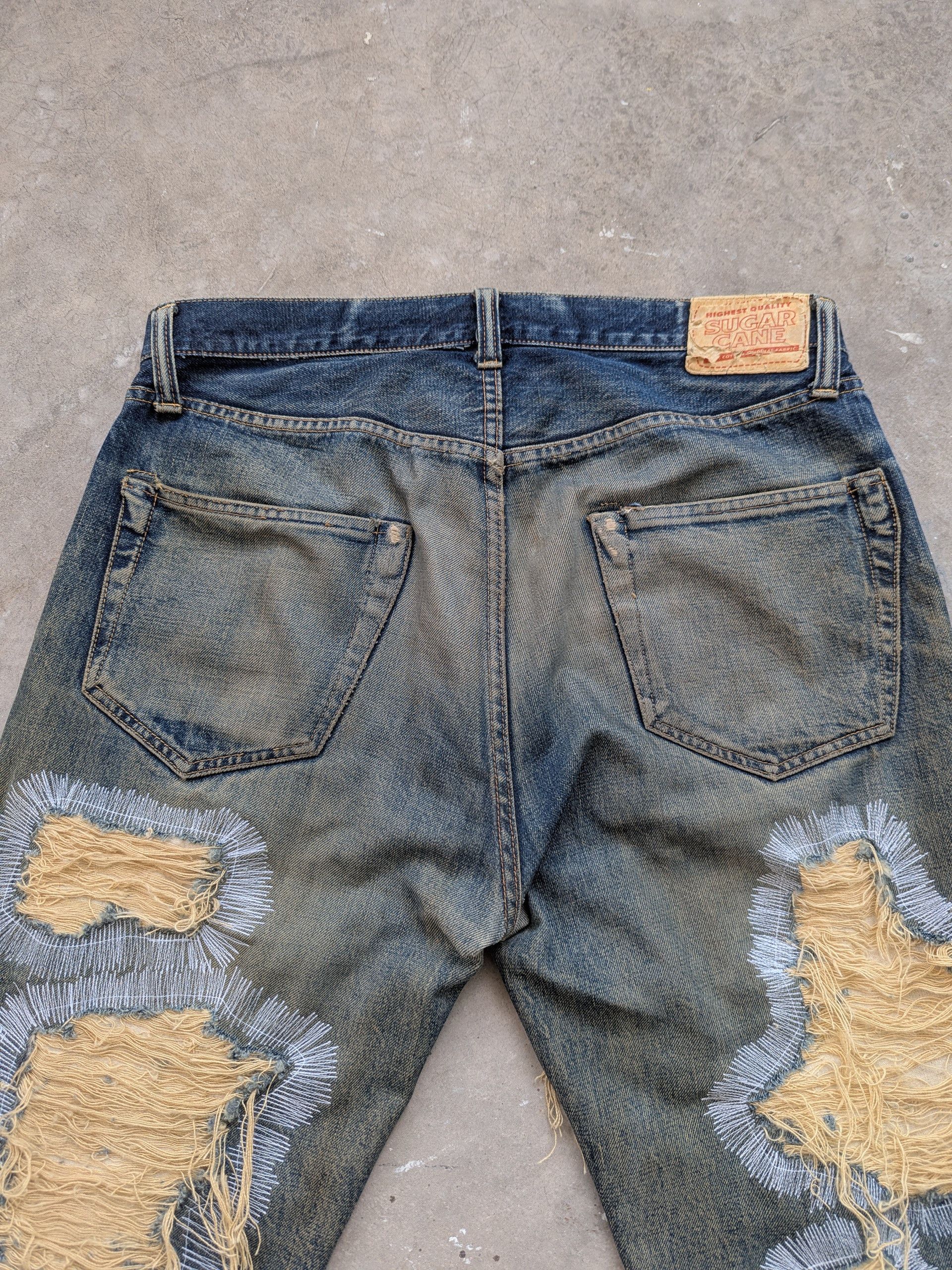 Sugar Cane × Vintage Vintage 90s Sugar Cane Selvedge Distressed Denim Size US 34 / EU 50 - 16 Thumbnail