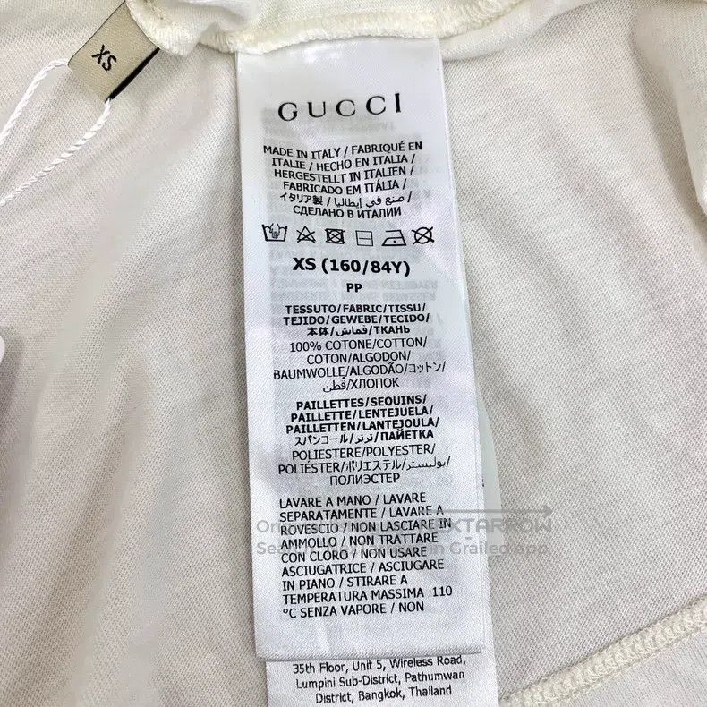 Gucci Gucci White logo letter sequin printed cotton round-neck s Size US XS / EU 42 / 0 - 7 Thumbnail