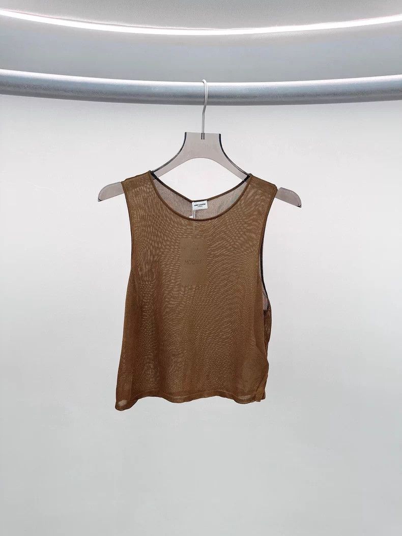 Saint Laurent Paris Saint Laurent Paris Khaki knit vest Size M / US 6-8 / IT 42-44 - 1 Thumbnail
