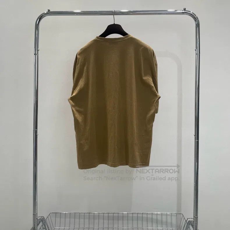 Balenciaga Balenciaga Khaki Logo Wheat Ear Short Sleeve T-Shirt Size US L / EU 52-54 / 3 - 3 Thumbnail