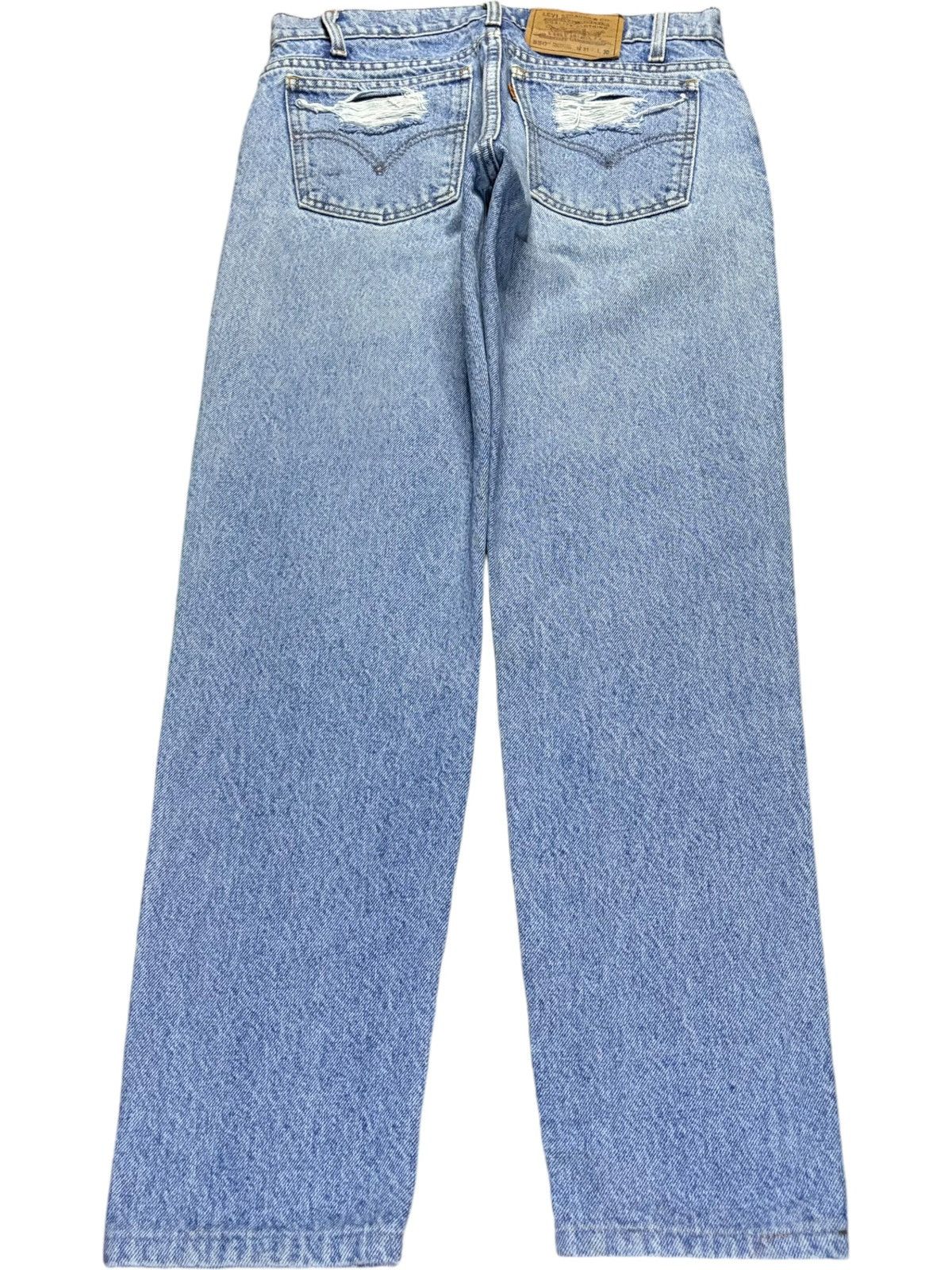 Levi's Vintage 90s Levis 550 Orange Tab Blue Wash Distressed Jeans Size US 30 / EU 46 - 2 Thumbnail