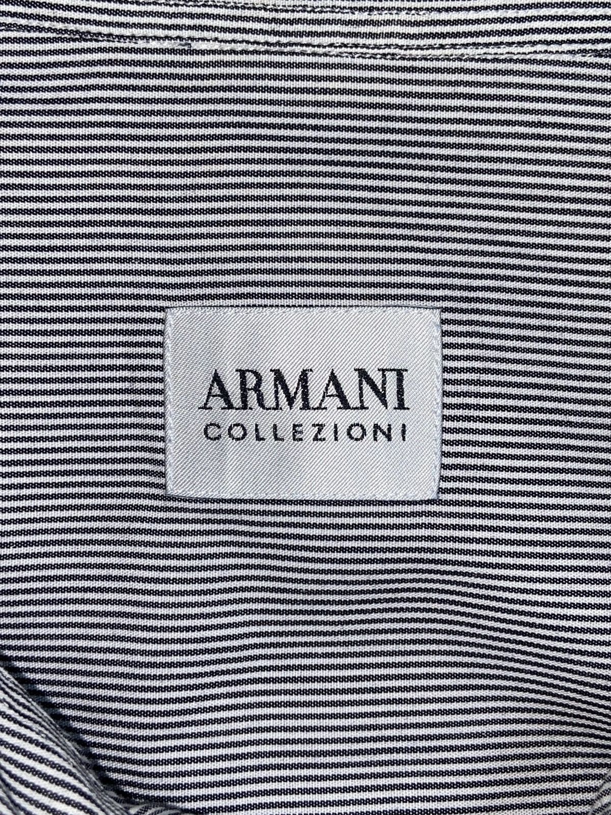 Armani Collezioni ARMANI COLLEZIONI Grey Striped Shirt Size US L / EU 52-54 / 3 - 7 Thumbnail