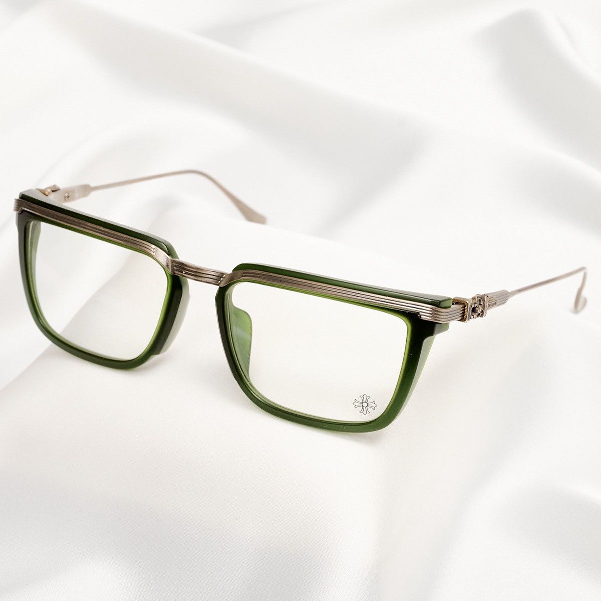 Chrome Hearts CHROME HEARTS TRYDIXAGAIN MATTE DARK OLIVE /ANTIQUE SILVER GLASSES Size ONE SIZE - 2 Thumbnail