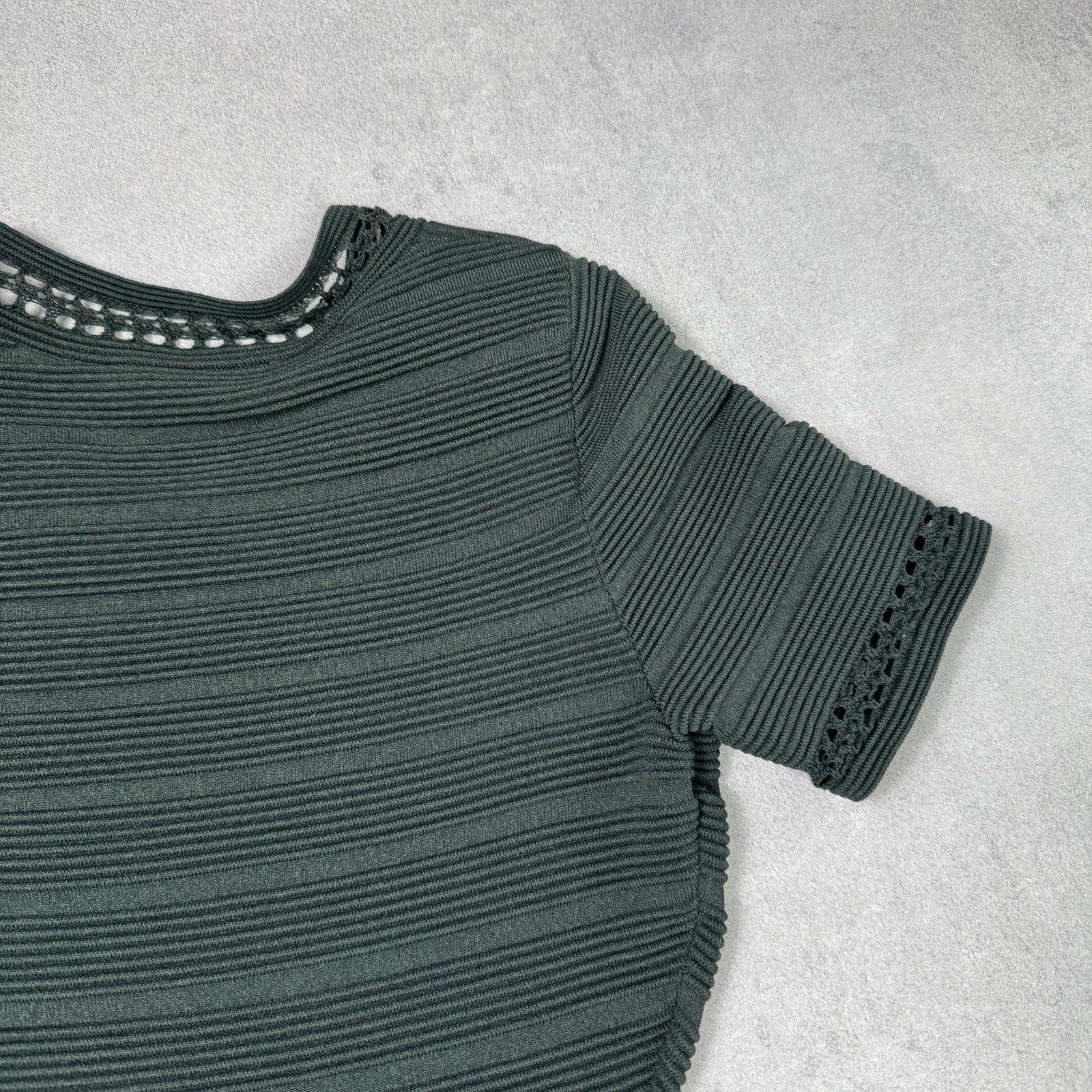 Sandro Sandro Kady A-line Dress With Eyelet Detail Size Green Mini Size XS / US 0-2 / IT 36-38 - 15 Thumbnail