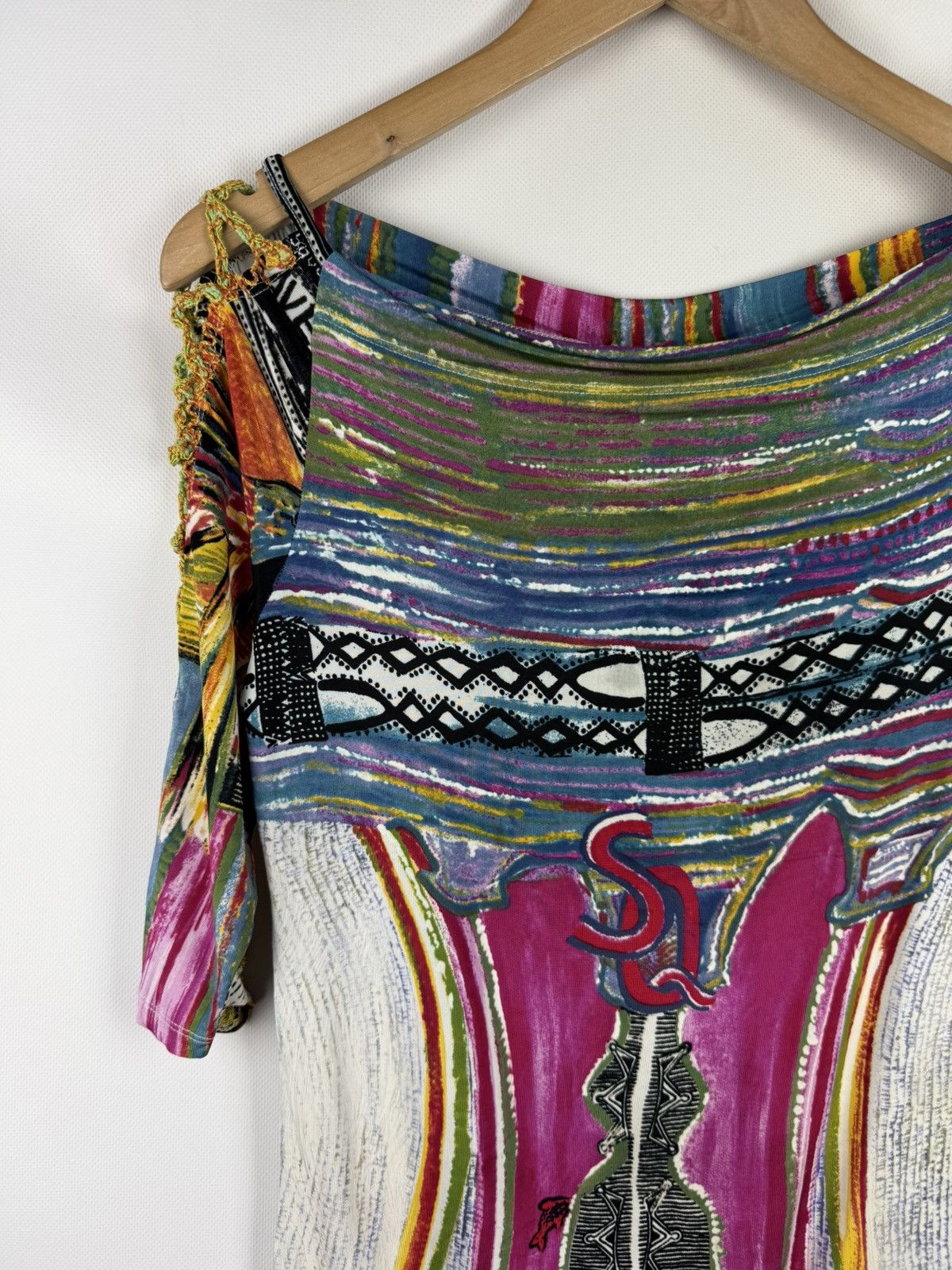 Other Save The Queen Ladies Y2K Patterned Top Tunic Blouse Size L / US 10 / IT 46 - 4 Thumbnail