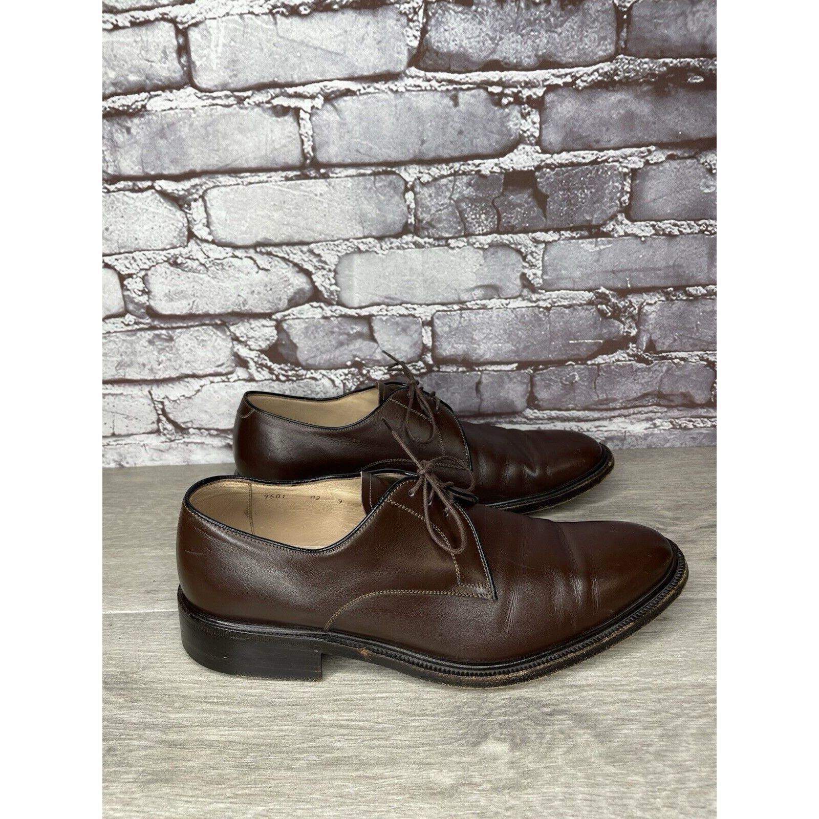 Other G.M. Endless 9502 Brown Leather Derby Oxfords Lace Up Dress Size US 9 / EU 42 - 13 Thumbnail