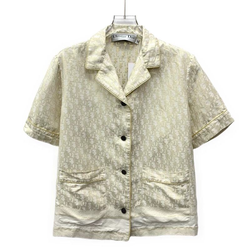 Dior Dior Gold logo jacquand full print mulberry silk lapel sin Size XS / US 0-2 / IT 36-38 - 1 Thumbnail