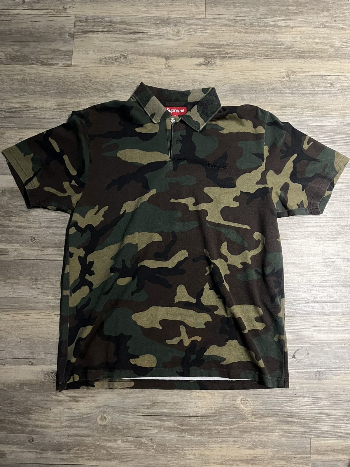 Supreme SUPREME WASHED CAMO POLO | Grailed