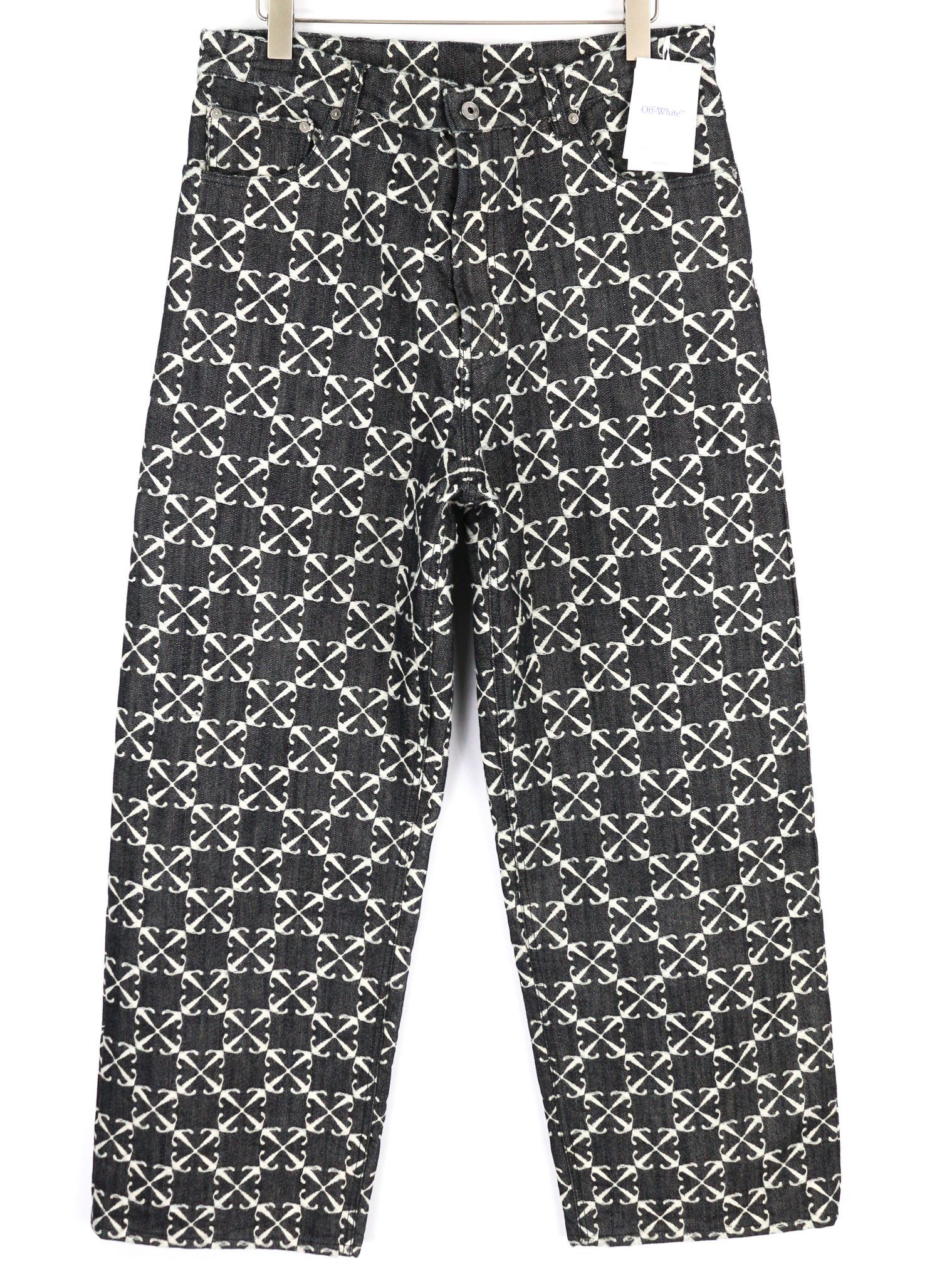 Off-White W33 Arrow Jacquard Straight Cotton Blue 5-Pocket 86362 Size US 33 - 1 Thumbnail
