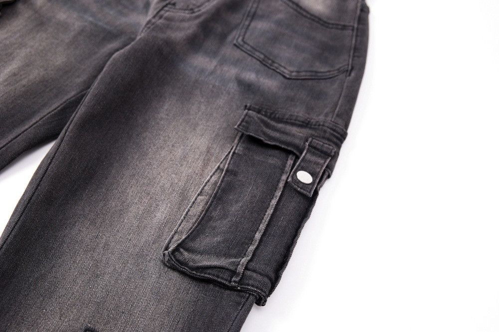 Vintage American washed multi-pocket lace-up distressed flared jeans Size US 32 / EU 48 - 6 Thumbnail
