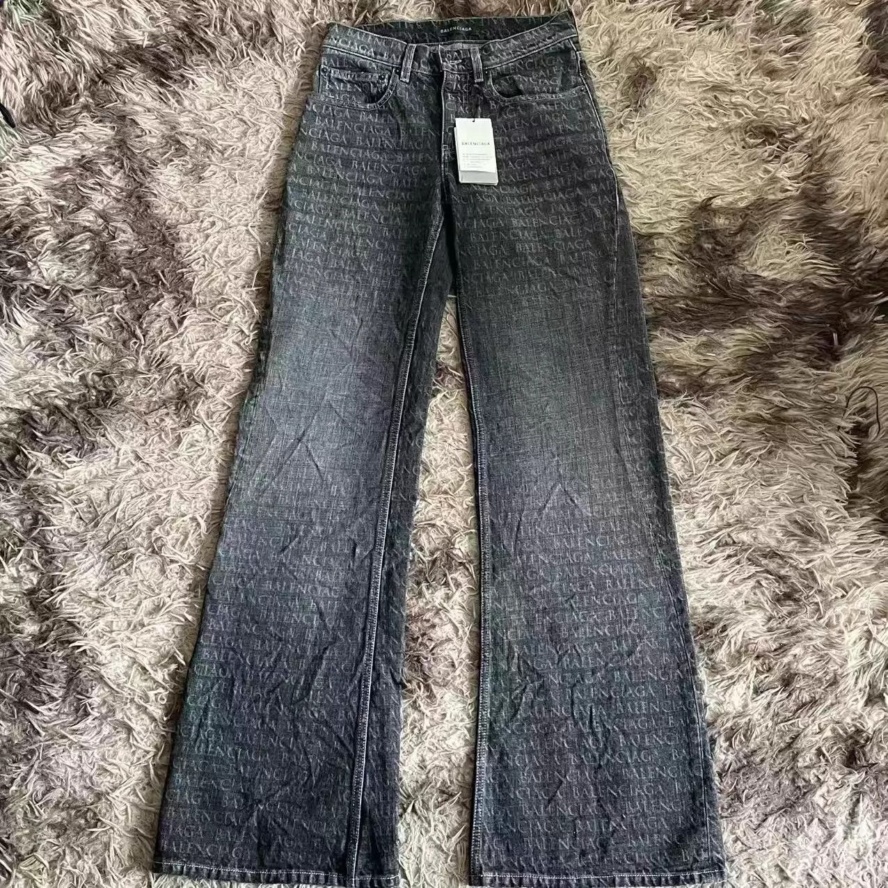 Balenciaga Balenciaga 26SS Allover Logo Washed Flared WideLeg Pants 28 Size 28" / US 6 / IT 42 - 1 Thumbnail