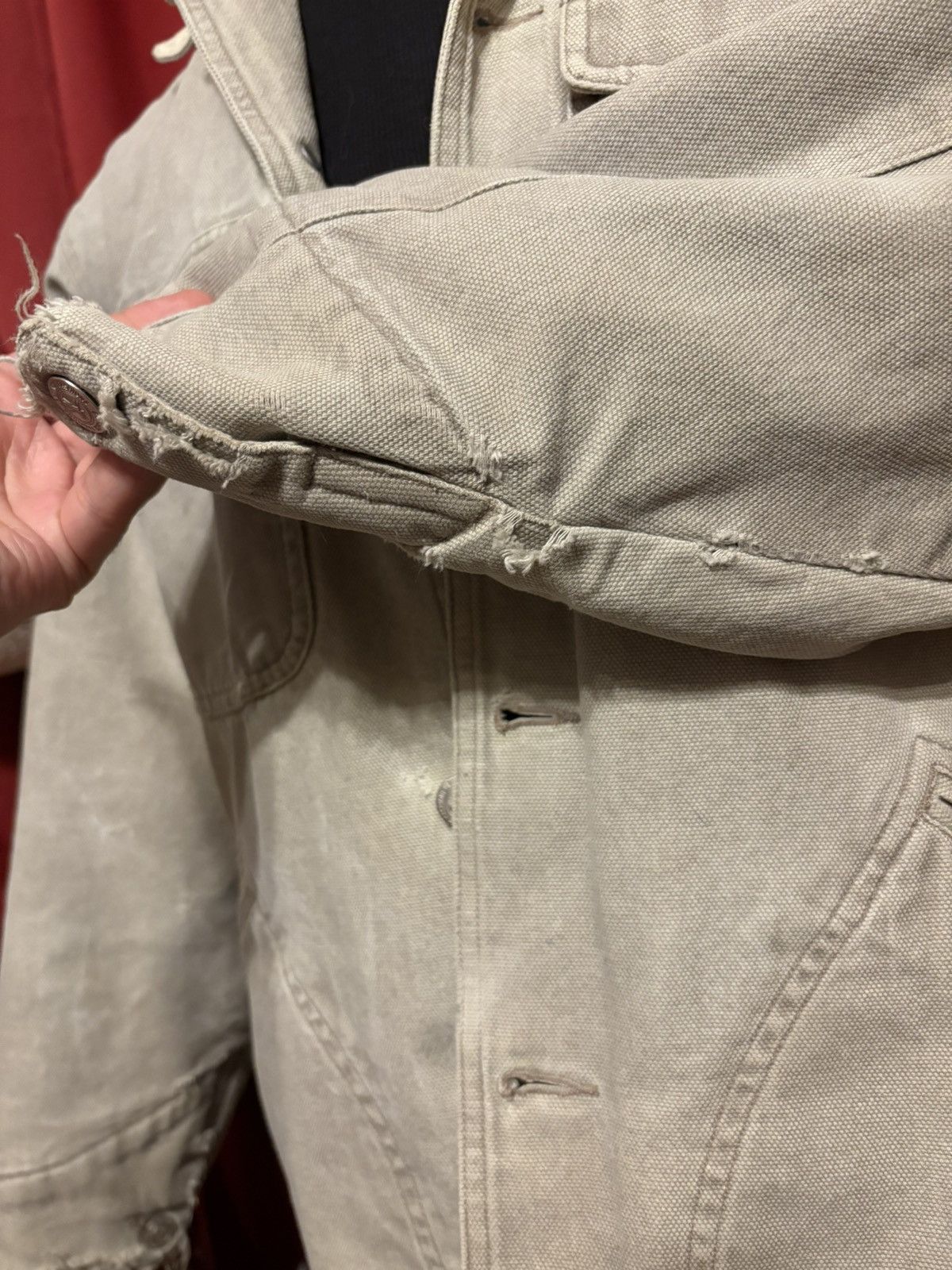 Vintage Vintage BaLance Beige Jean Jacket 90s Distressed Denim Grail Size US M / EU 48-50 / 2 - 5 Thumbnail