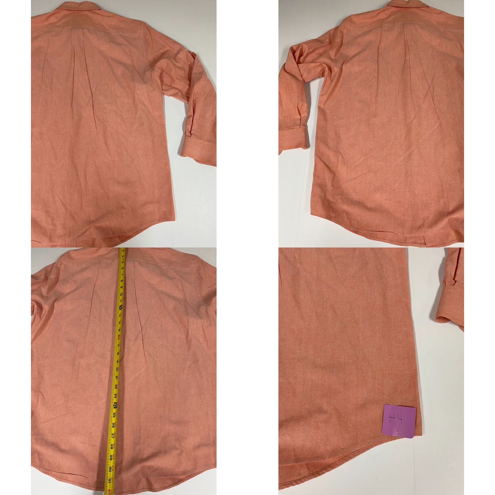 Vintage Saddlebred Mens Shirt 16.5 Orange Easy Care Button-Down Oxford Long Sleeve Collared Size US XL / EU 56 / 4 - 8 Thumbnail