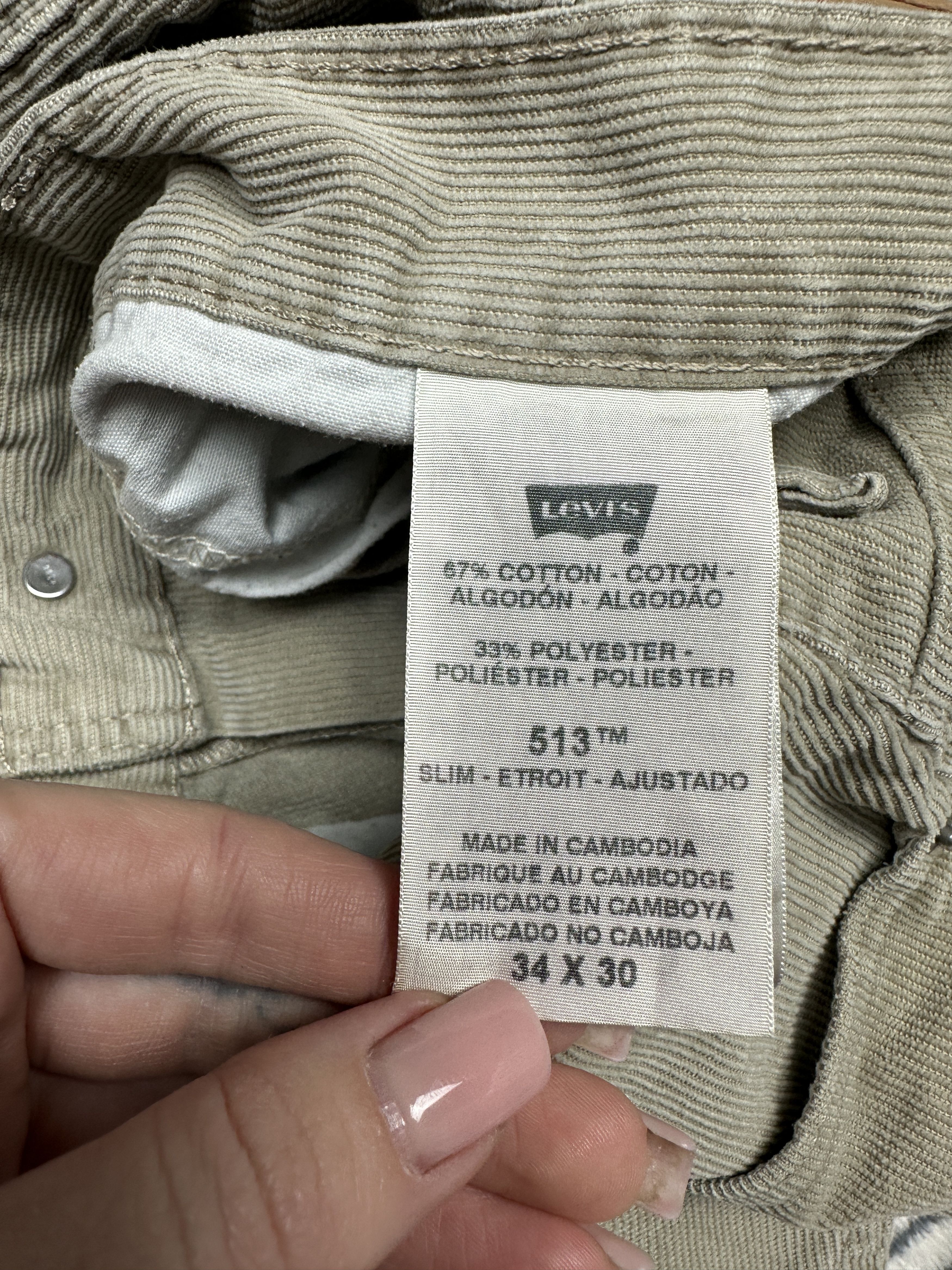Levi's Levis 513 Corduroy Denim Pants Jeans Size US 34 / EU 50 - 8 Thumbnail