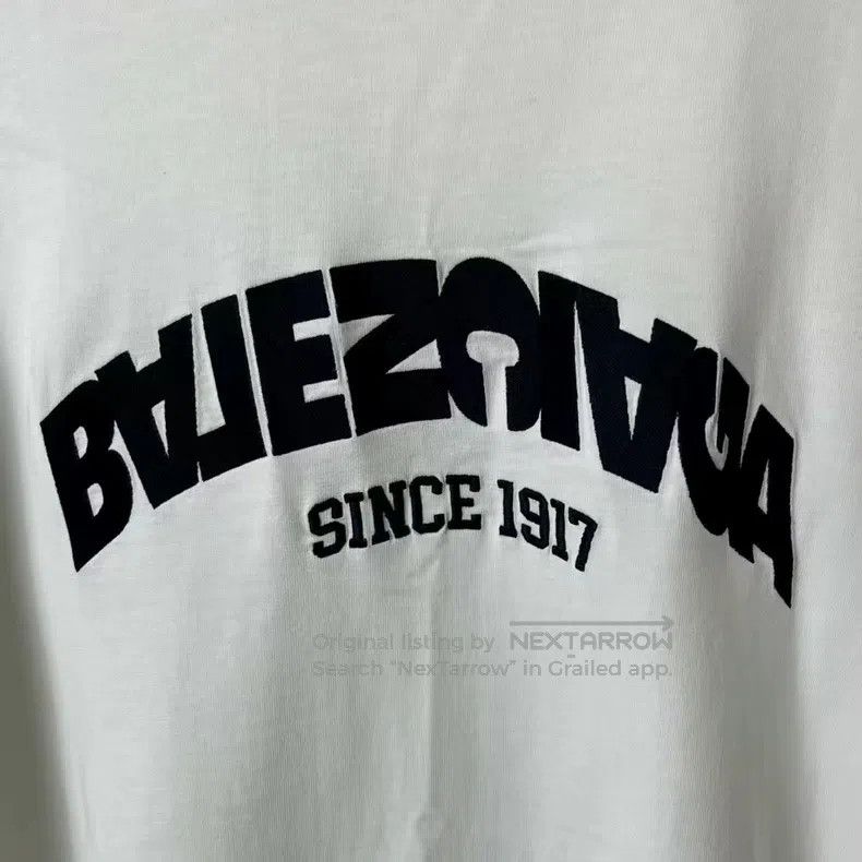 Balenciaga Balenciaga Reversed Logo White Tee Size US L / EU 52-54 / 3 - 4 Thumbnail