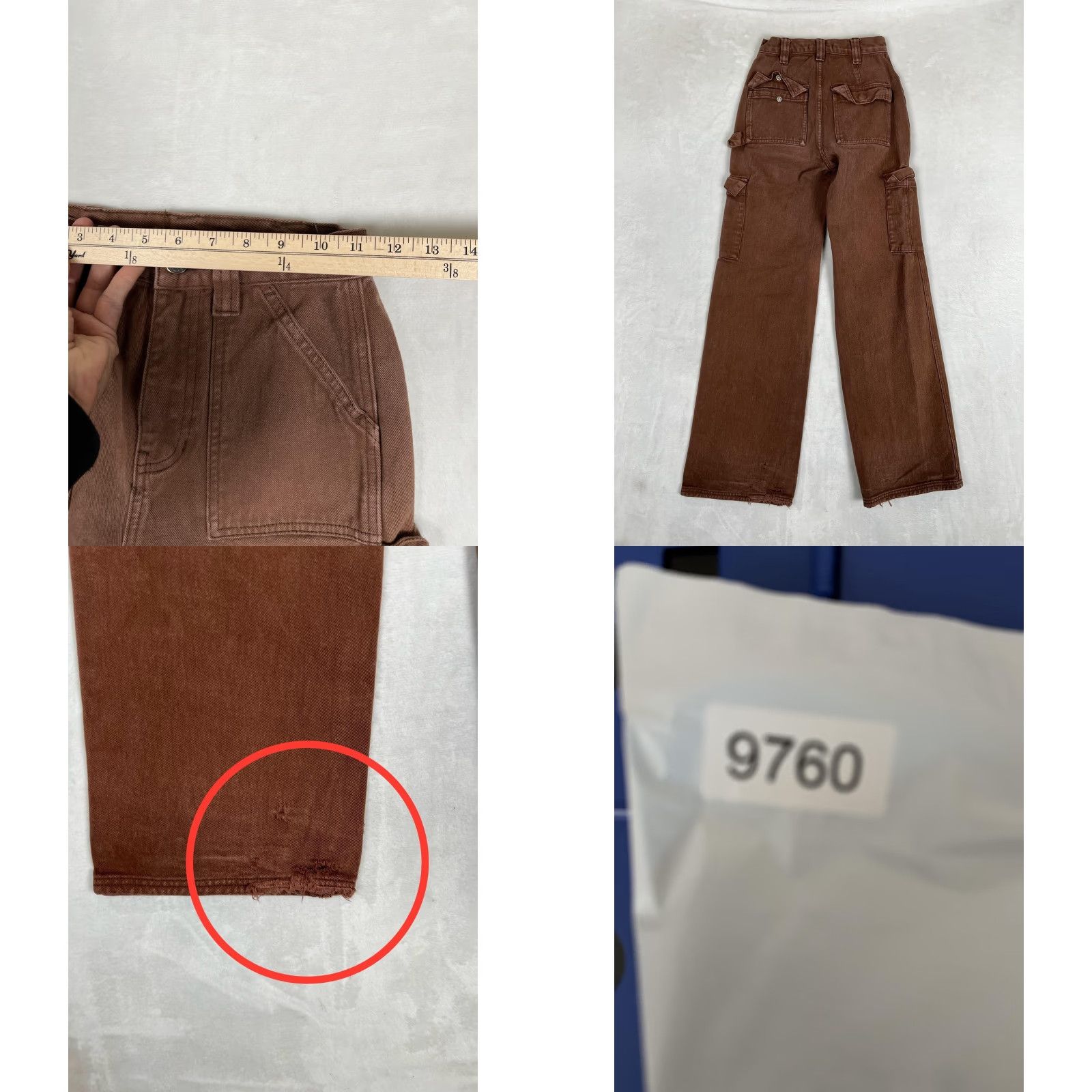 Pacsun PacSun Jeans Womens 22 Ultra High Rise Flare Carpenter Brown Denim Cargo Jeans Women Size 40" / US 18 - 8 Thumbnail
