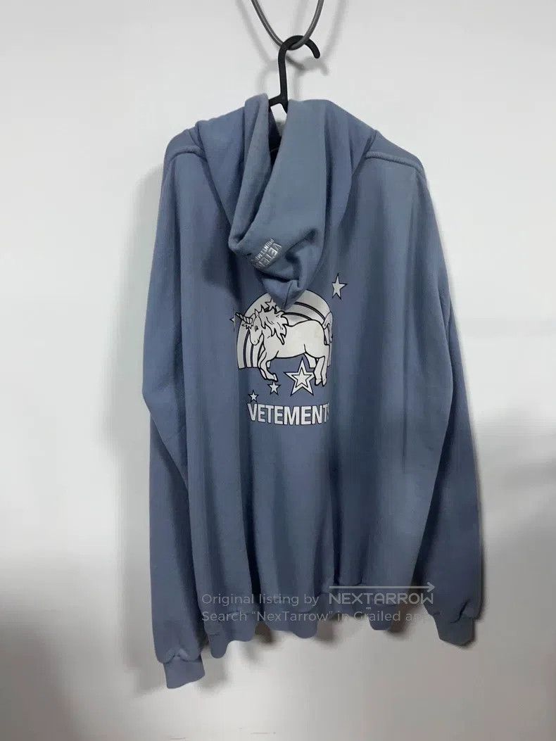 Vetements Vetements Mist Blue Unicorn Hoodie Size US XS / EU 42 / 0 - 2 Thumbnail
