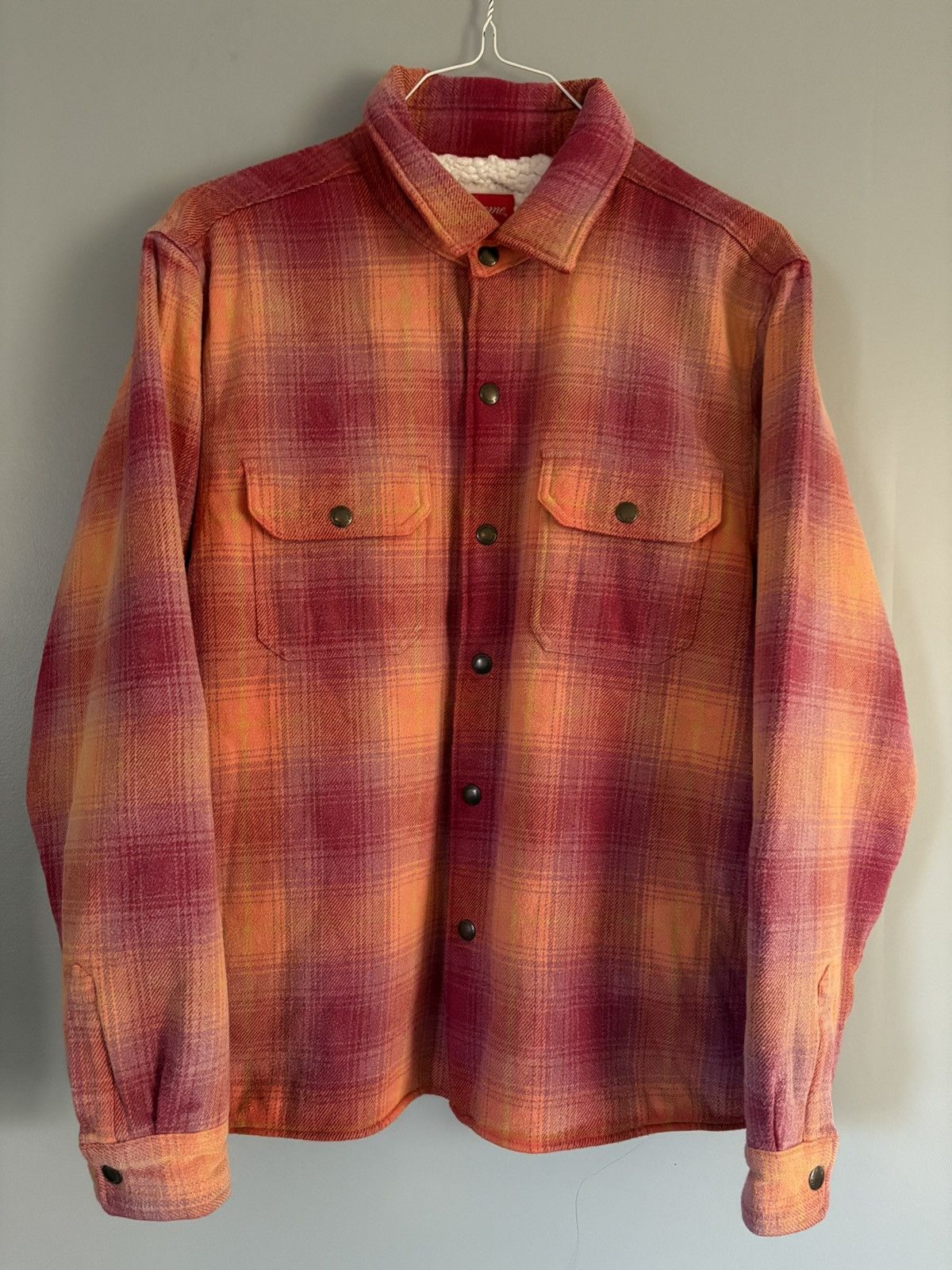 Supreme Supreme Shearling Lined Flannel Shirt Jacket FW22 Plaid Size US M / EU 48-50 / 2 - 2 Thumbnail