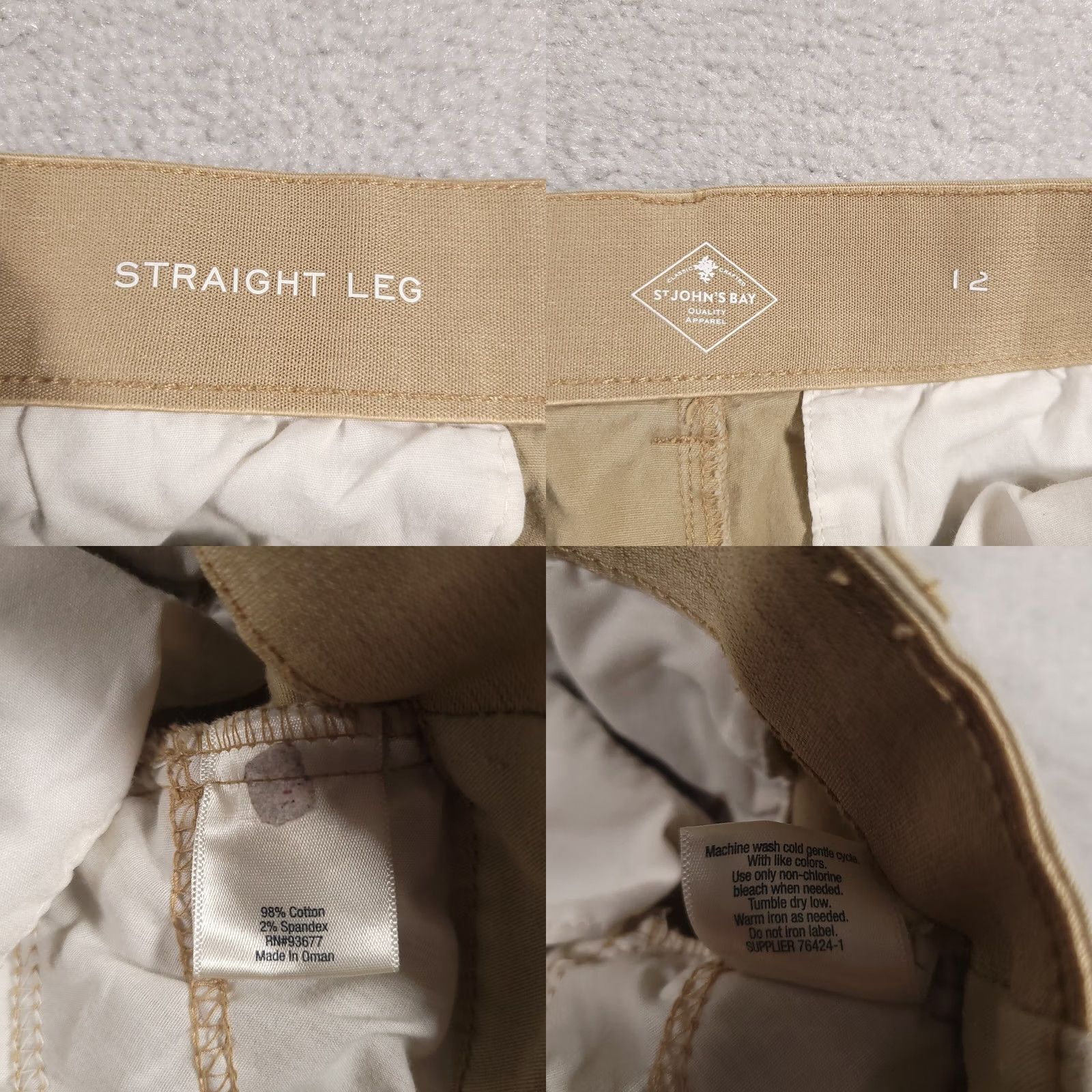 Vintage VINTAGE St. John's Bay Capri Pants Women's 12 Khaki Beige Straight Leg Stretch Size 34" / US 12 / IT 48 - 9 Thumbnail