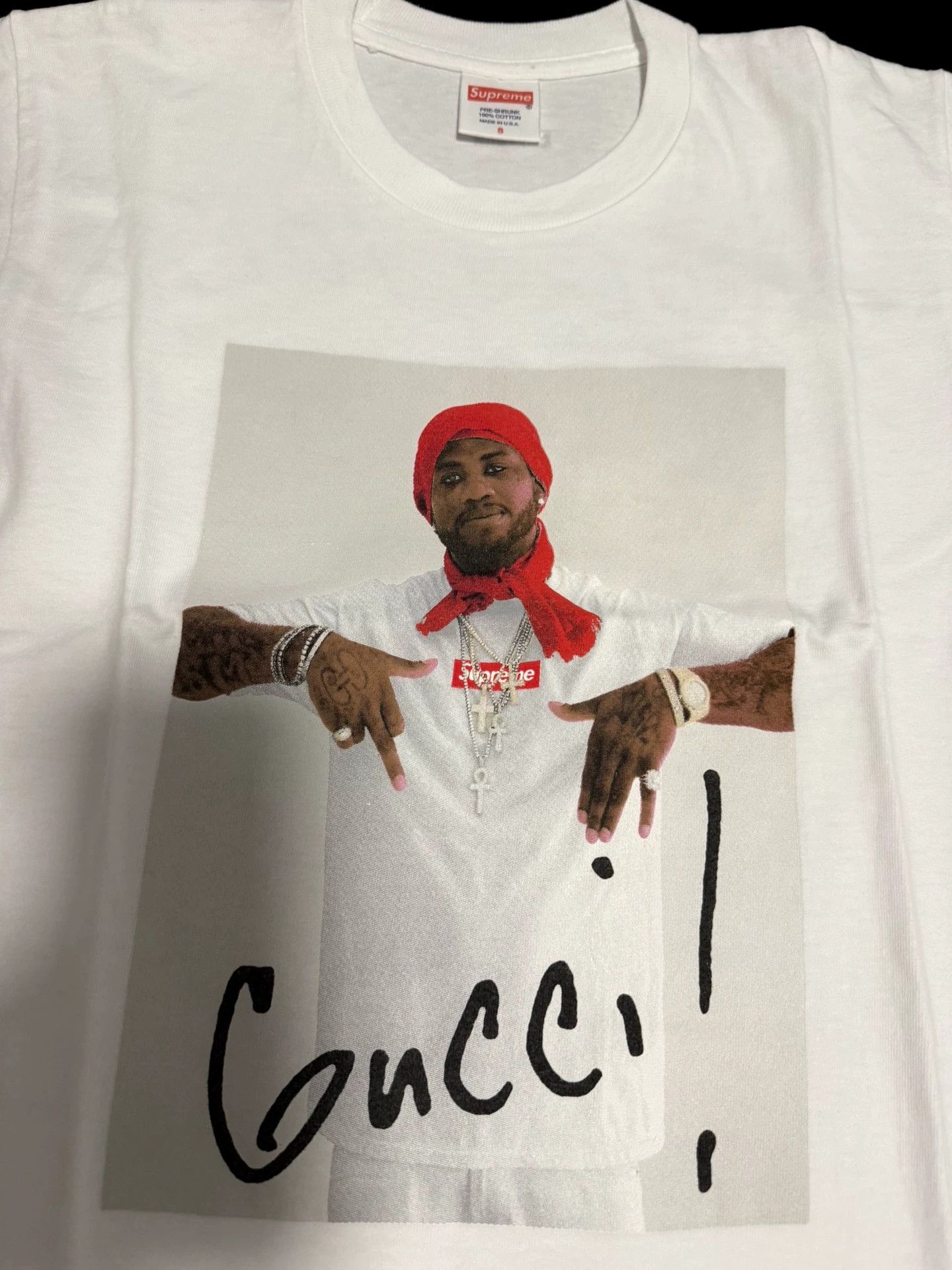 Gucci Supreme Gucci Mane White S Photo Tee Yellowing Size US S / EU 44-46 / 1 - 2 Thumbnail