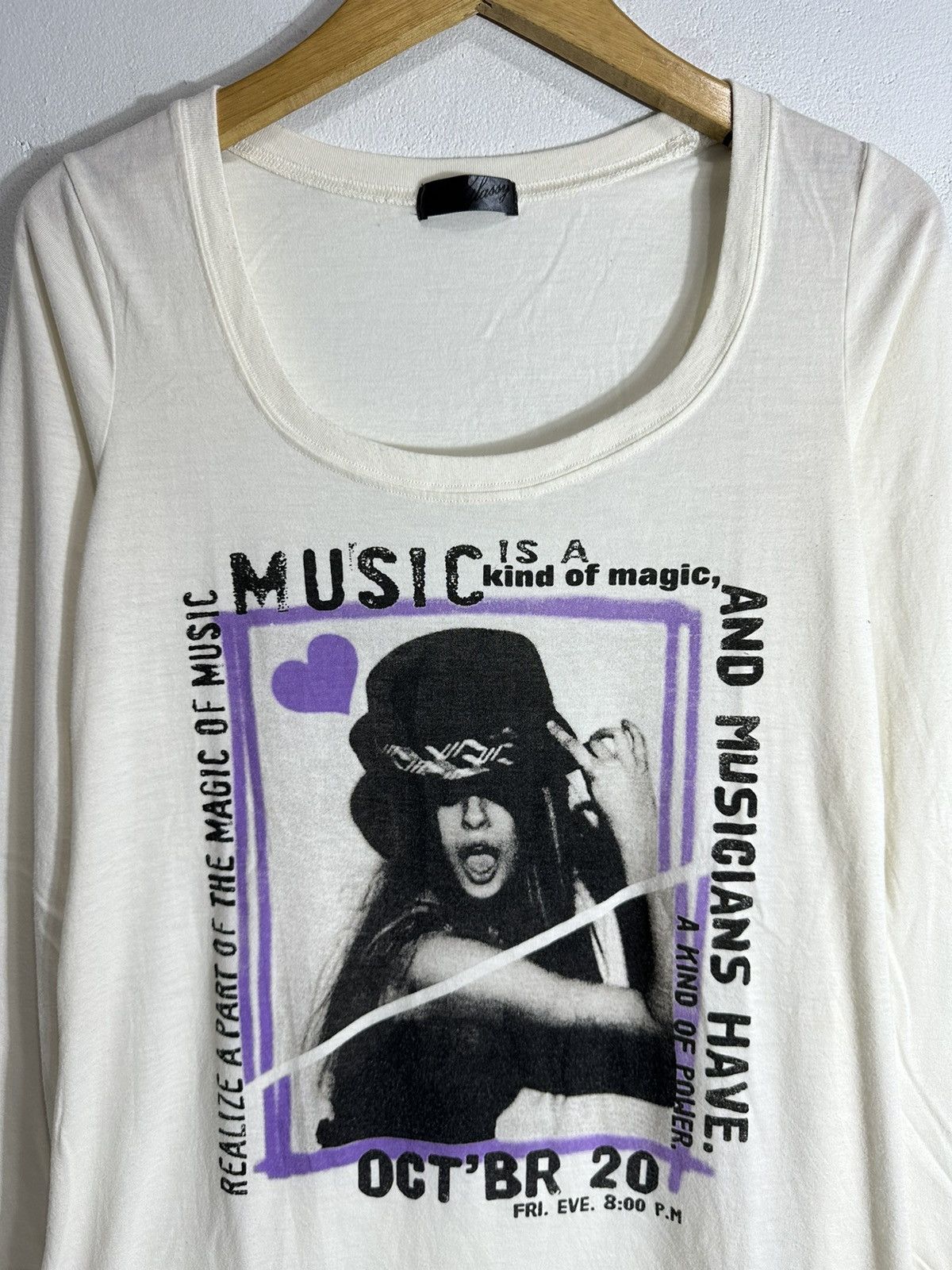 Japanese Brand GUN N ROSES LADIES STYLE MUSIC POEM LONG SLEEVE TEE Size XS / US 0-2 / IT 36-38 - 2 Thumbnail