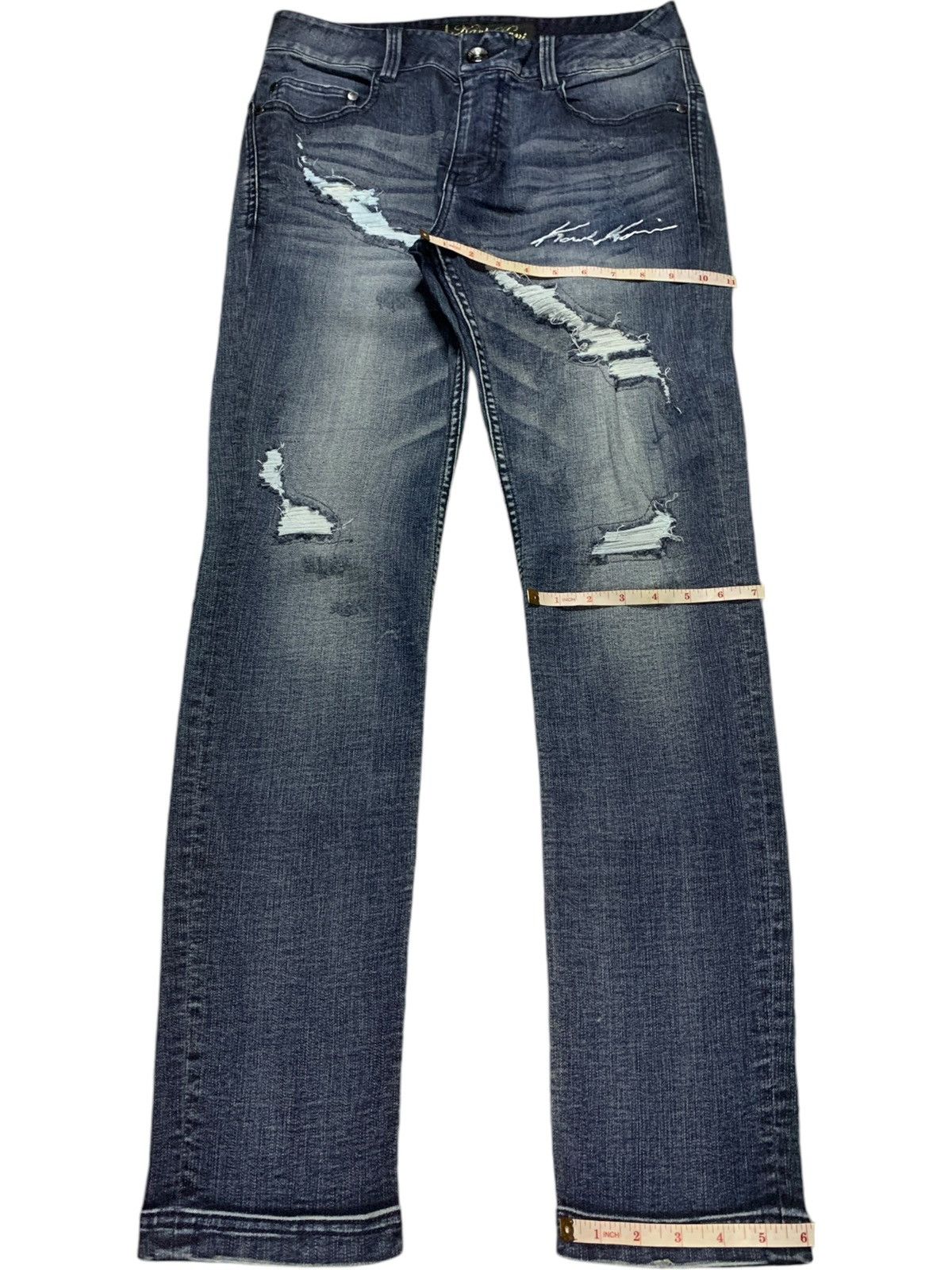 Japanese Brand × Karl Kani Vintage Japanese Karl Kani Faded Rip Slim Distressed Jeans Size US 32 / EU 48 - 15 Thumbnail