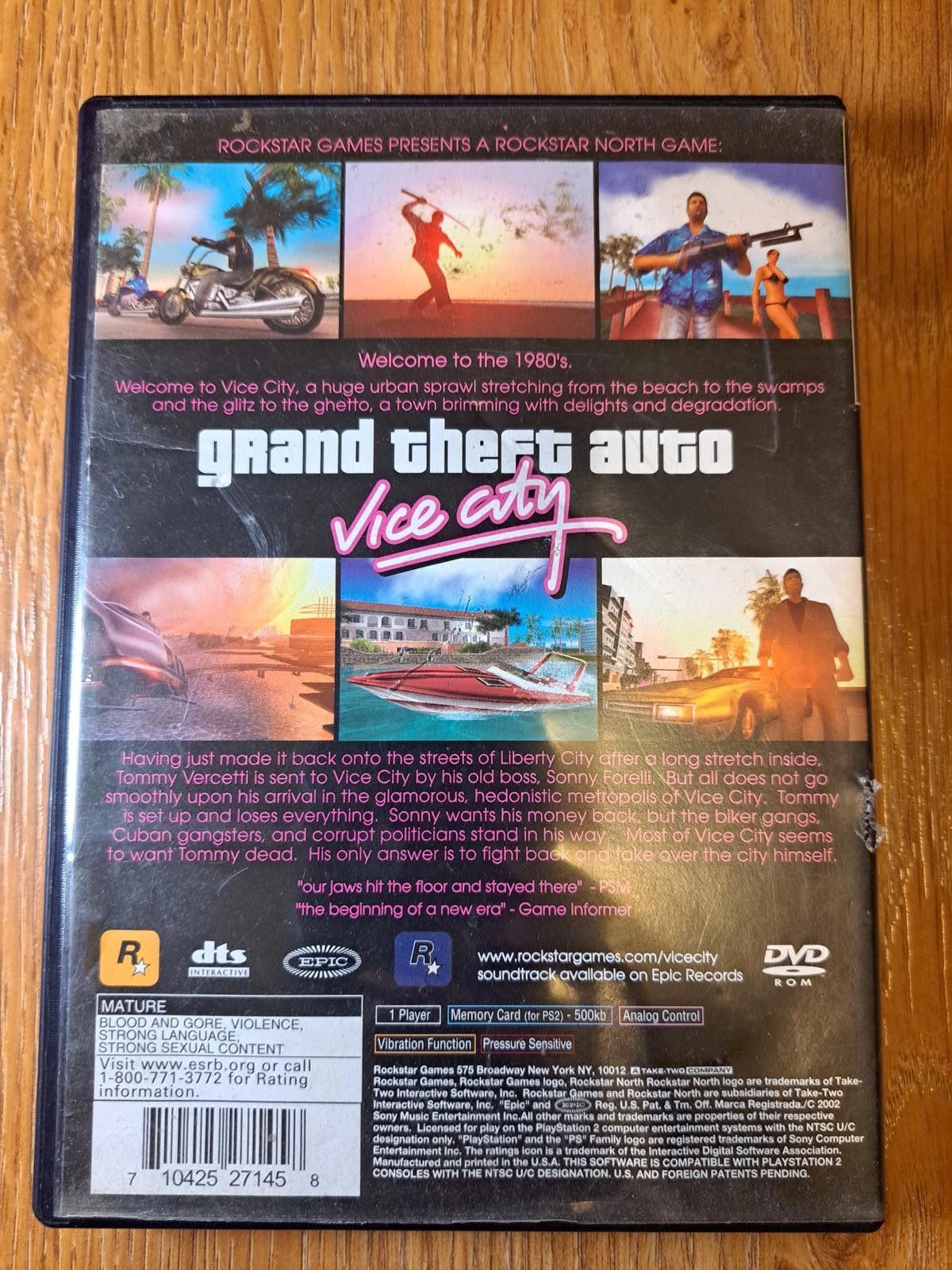Rockstar Games Grand Theft Auto: Vice City PS2 PlayStation 2 Video Game Size ONE SIZE - 2 Thumbnail