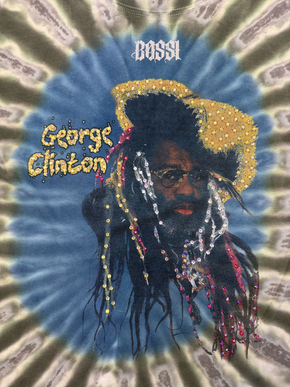 Bossi Sportswear 1/1 GEORGE CLINTON RHINESTONE DOUBLE DOUBLE LAYERED T-SHIRT Size US XXL / EU 58 / 5 - 12 Thumbnail