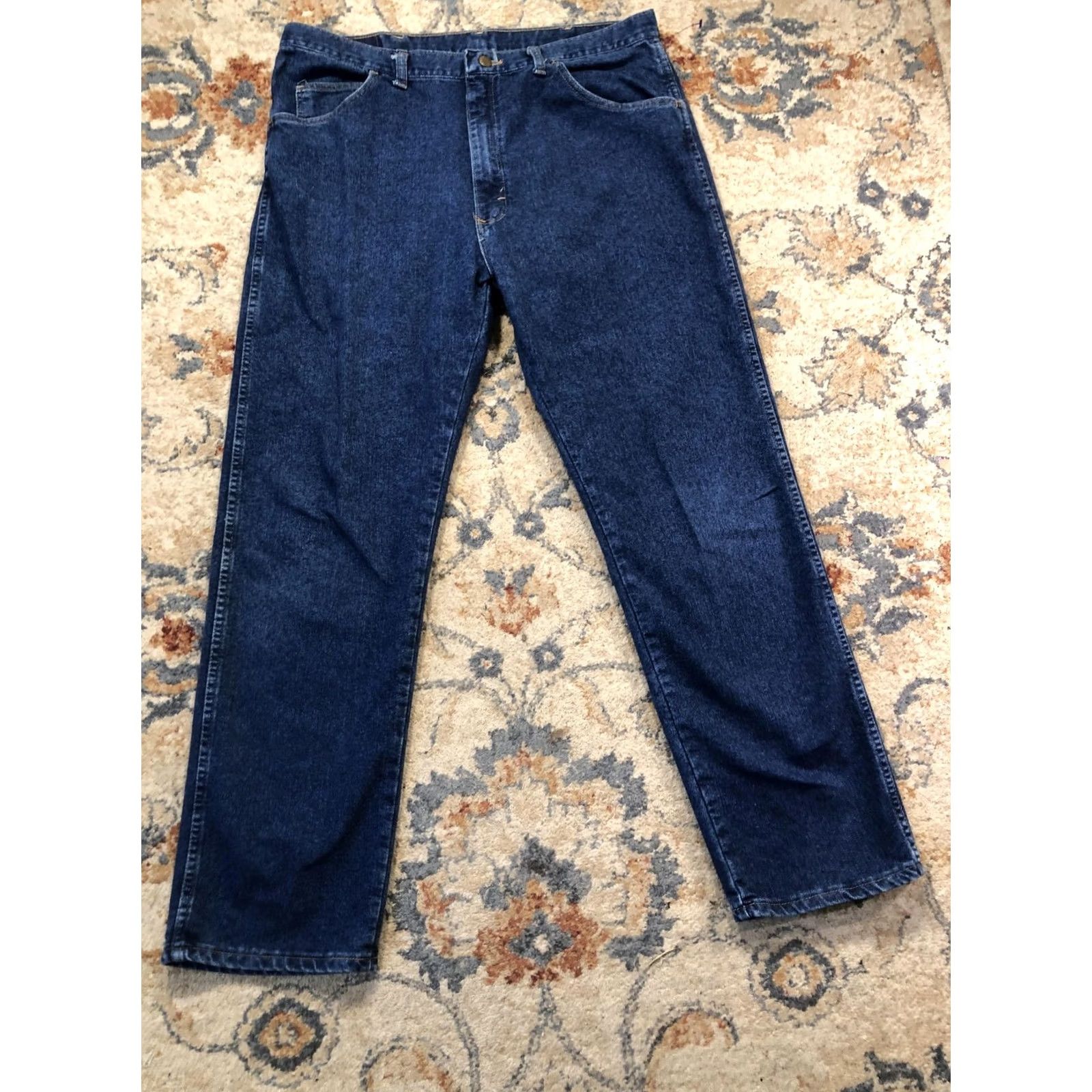 Wrangler VINTAGE Wrangler 88940DW Jeans Mens 38x31 Blue Dark Wash Regular Straight Denim USA 90s Wrangler Authentic Size US 38 / EU 54 - 4 Thumbnail