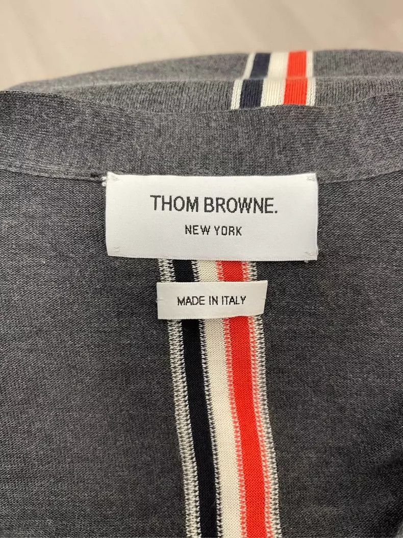 Thom Browne Thom Browne Gray cardigan sweater with colored stripes on Size S / US 4 / IT 40 - 6 Thumbnail
