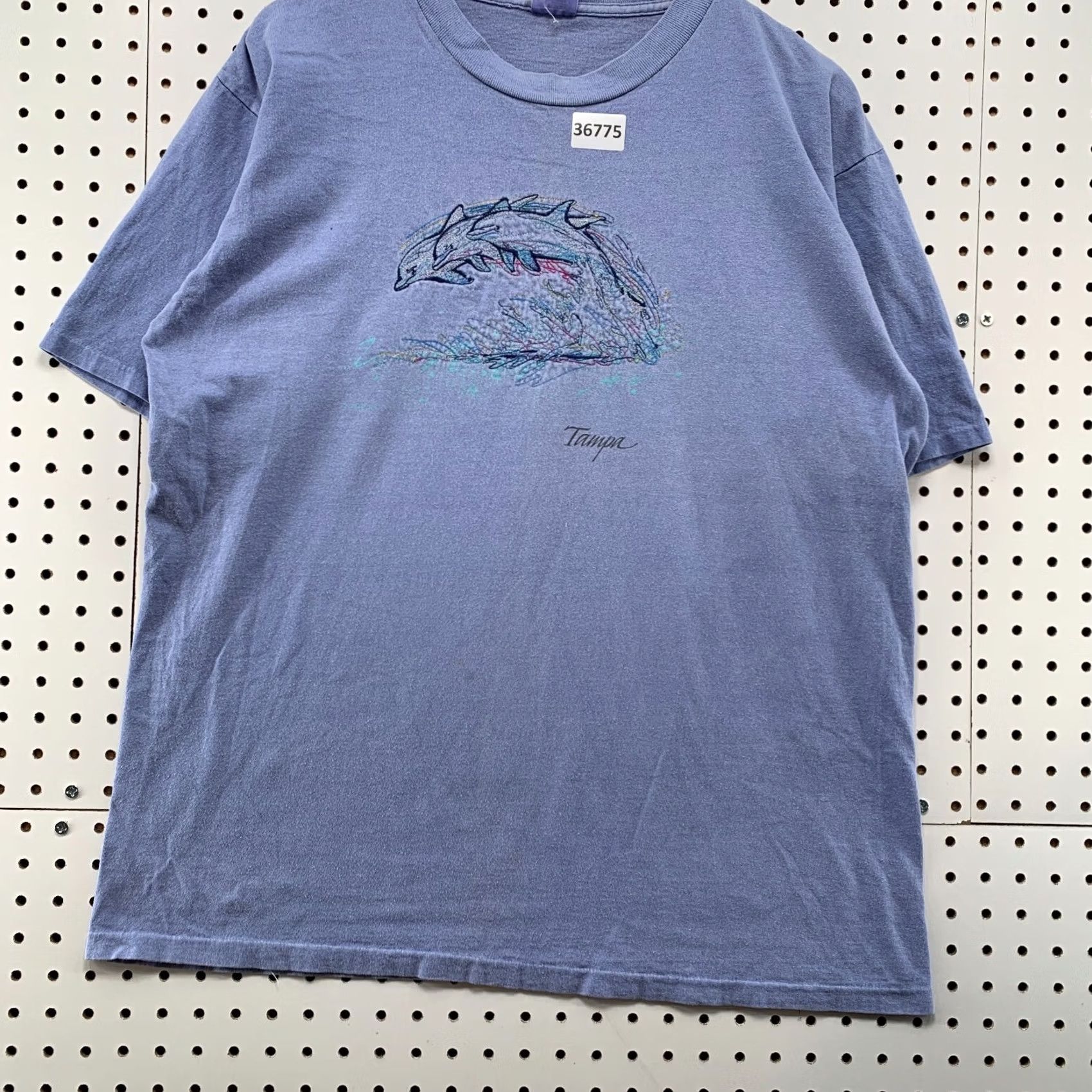Vintage VTG 90s Tampa Dolphin Shirt Mens Large Blue Embroidered USA 23x28 Eingle Stitch Shirt Size US L / EU 52-54 / 3 - 6 Thumbnail