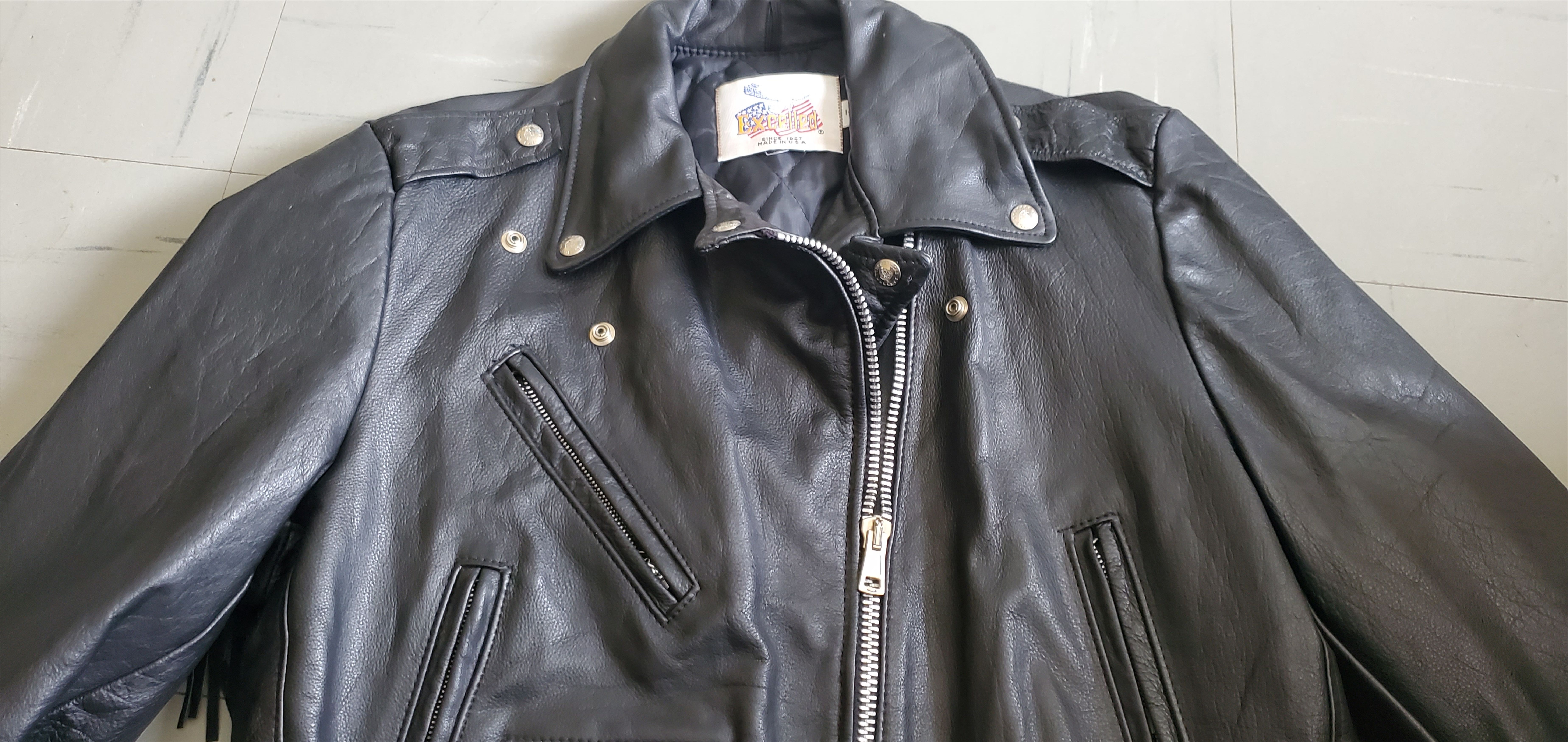 Excelled EXCELLED Black Fringe Biker Jacket Size XXL / US 16-18 / IT 52-54 - 2 Thumbnail