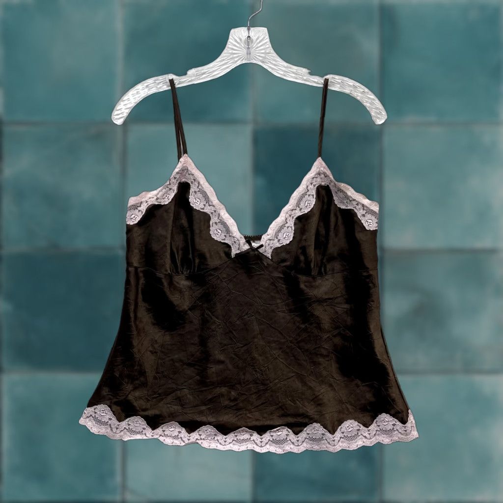 Vintage VINTAGE No Boundaries Camisole Top L Brown Pink Satin Grunge Y2K Fairy Shirt Women/Men Size L / US 10 / IT 46 - 1 Thumbnail