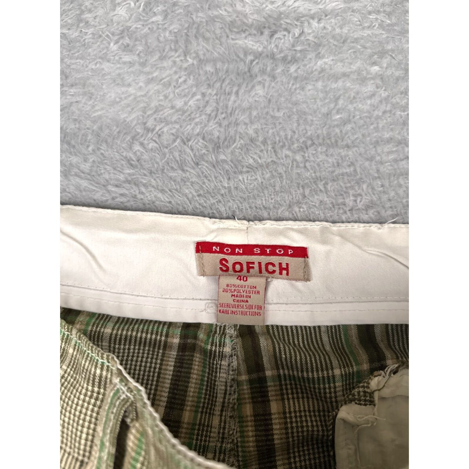 Vintage Sofich Mens Shorts Cargo Plaid Green 40 Cotton Blend Hike Skate Casual 9" Size US 40 / EU 56 - 7 Thumbnail