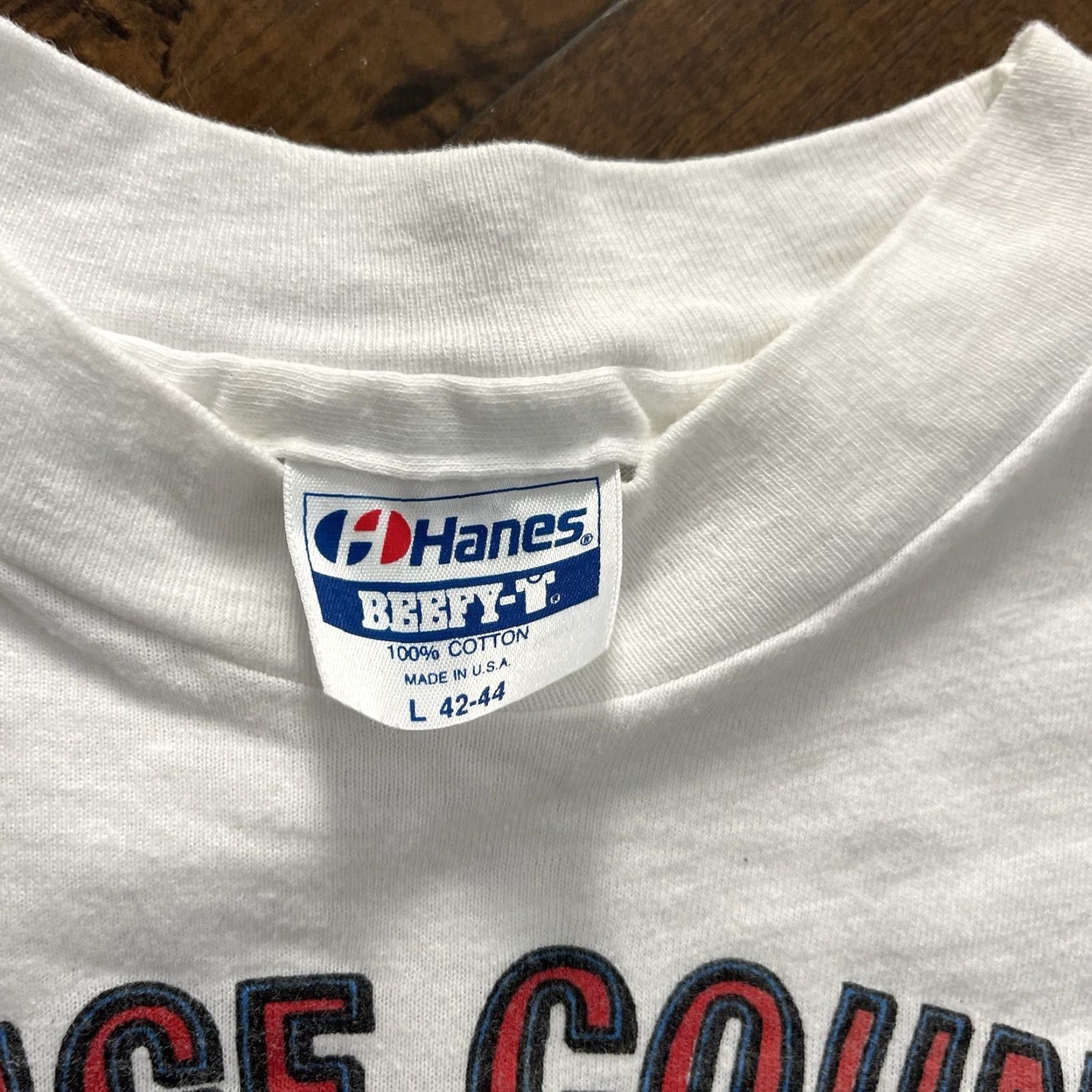 Hanes VINTAGE Hanes Chevrolet Bel Air T-Shirt 90s Classic Car Hot Rod Lowrider Adult Large White Mens Size US L / EU 52-54 / 3 - 3 Thumbnail