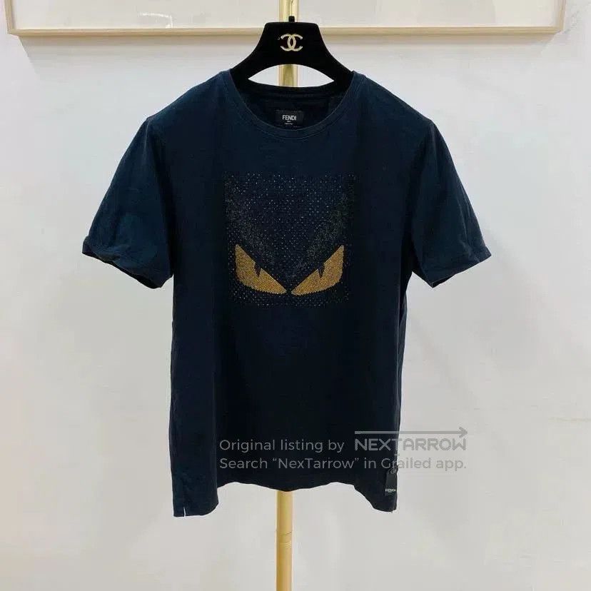 Fendi Fendi Black Rhinestone T-Shirt Size 48. Size US M / EU 48-50 / 2 - 1 Thumbnail