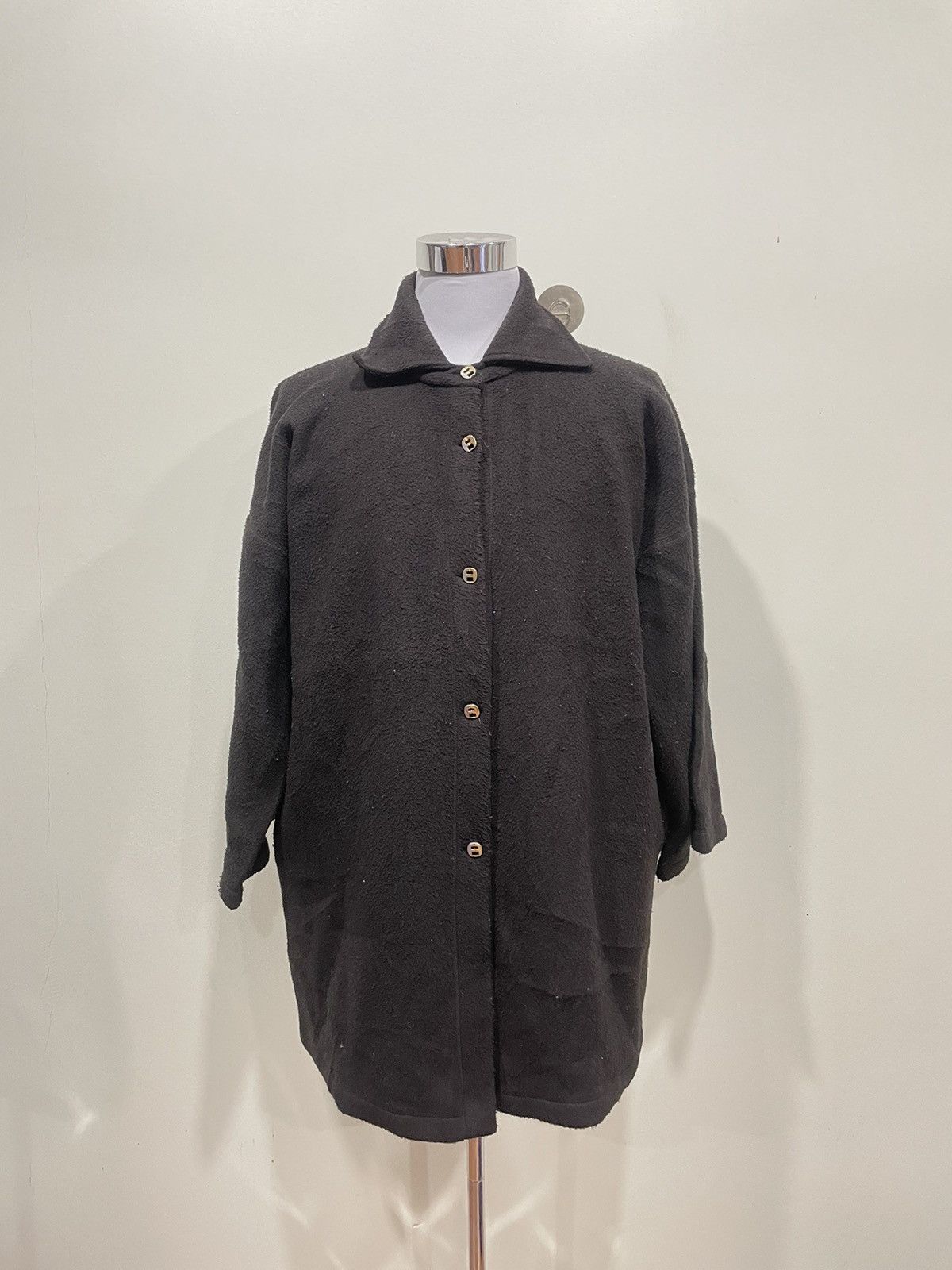 Salvatore Ferragamo Salvatore Ferragamo Black Button Coat Size US L / EU 52-54 / 3 - 1 Thumbnail