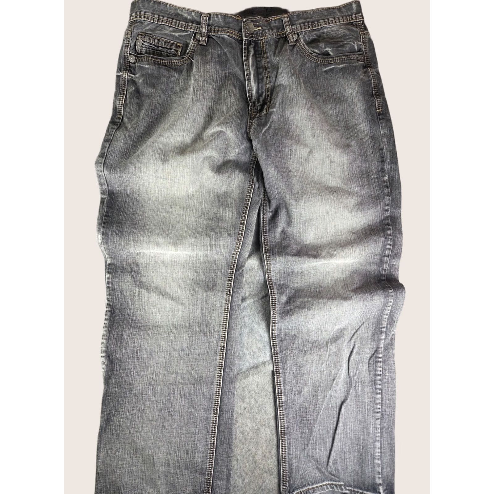 Denime TK Axel Jeans Mens 38x32 Denim Blue Relaxed Straight 90s Grunge Band City Hip Hop Punk Logo 5-Pocket USA Jeans Size US 38 / EU 54 - 1 Thumbnail