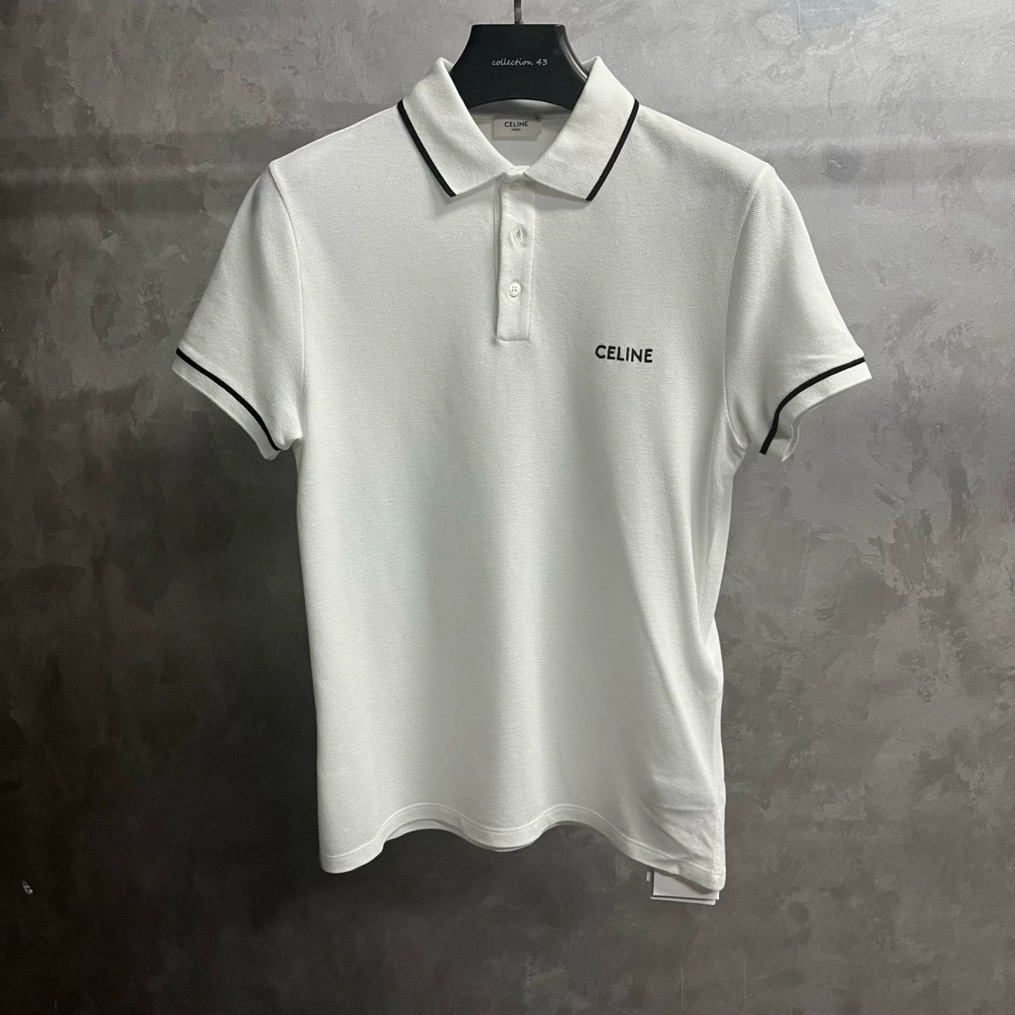 Celine Celine White Striped Polo Shirt Size US XL / EU 56 / 4 - 1 Thumbnail